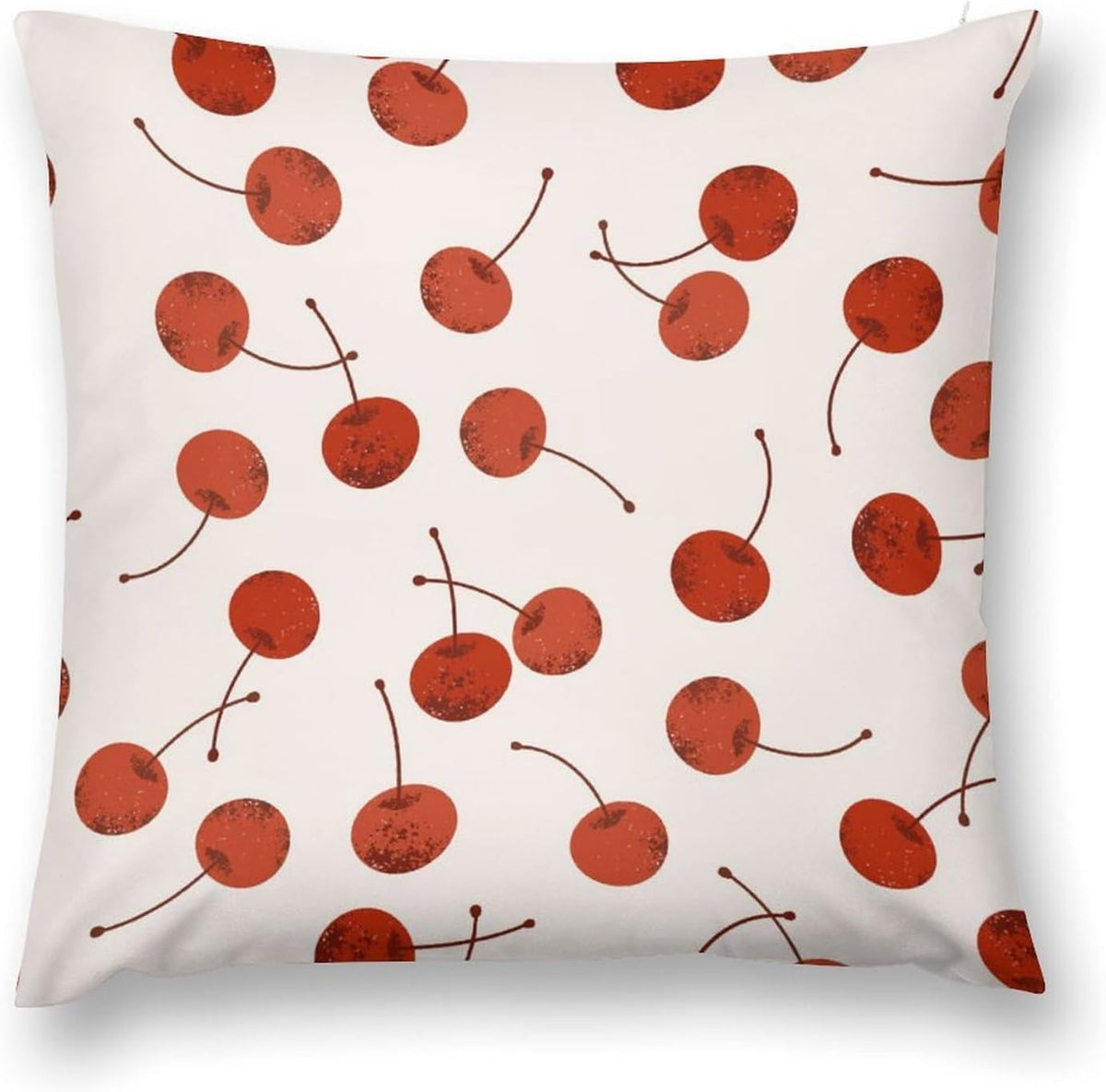 Cherry Throw Pillow Covers Funny Fruit Fresh Berry Cherries Background Retro Style Decorations for Bedroom Living Room Farmhouse Sofa Pillows Bed Couch 12x12 Inch