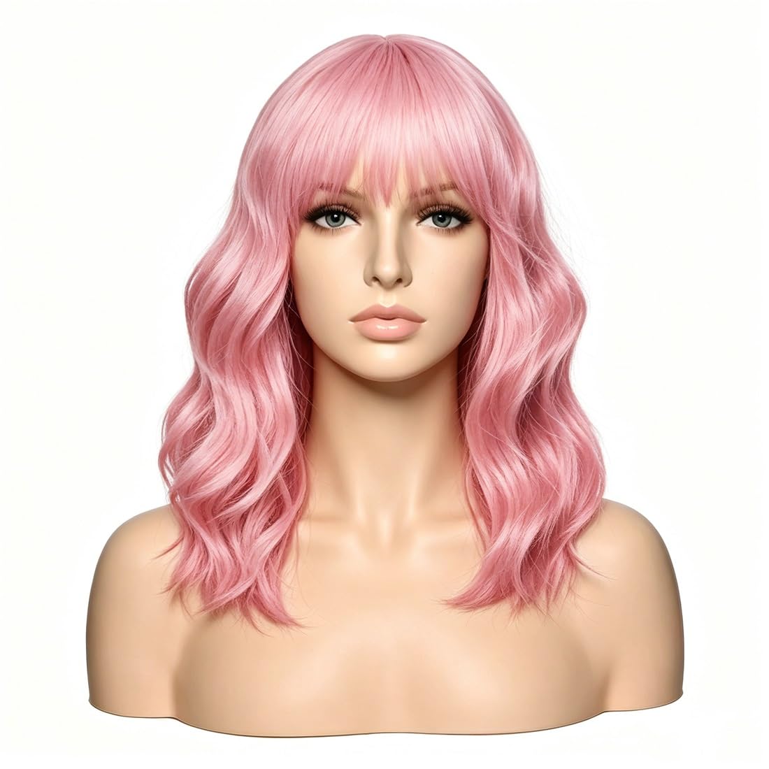 Sweetie Royal Blue Bob Wig Bangs – Wavy Synthetic Shoulder Length