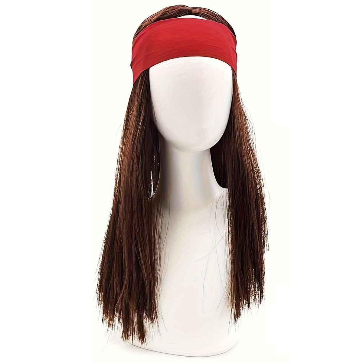 PORSMEER Mens Long Curly Rock N Roll Wig for Men Heavy Metal Rock Disco Hair for Rockstar, Halloween, Party, Retro Music Festival (Black)
