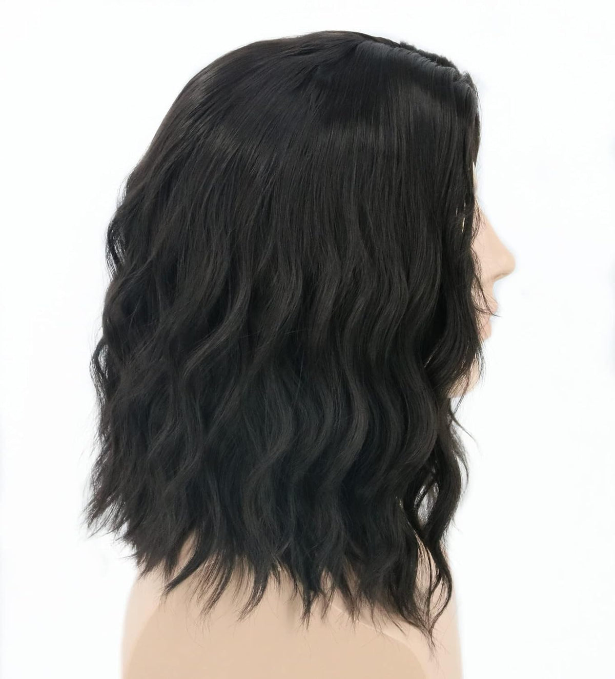 Men's Black Brown Wig Wavy Mid Length Hair Halloween Cosplay Costume Wig