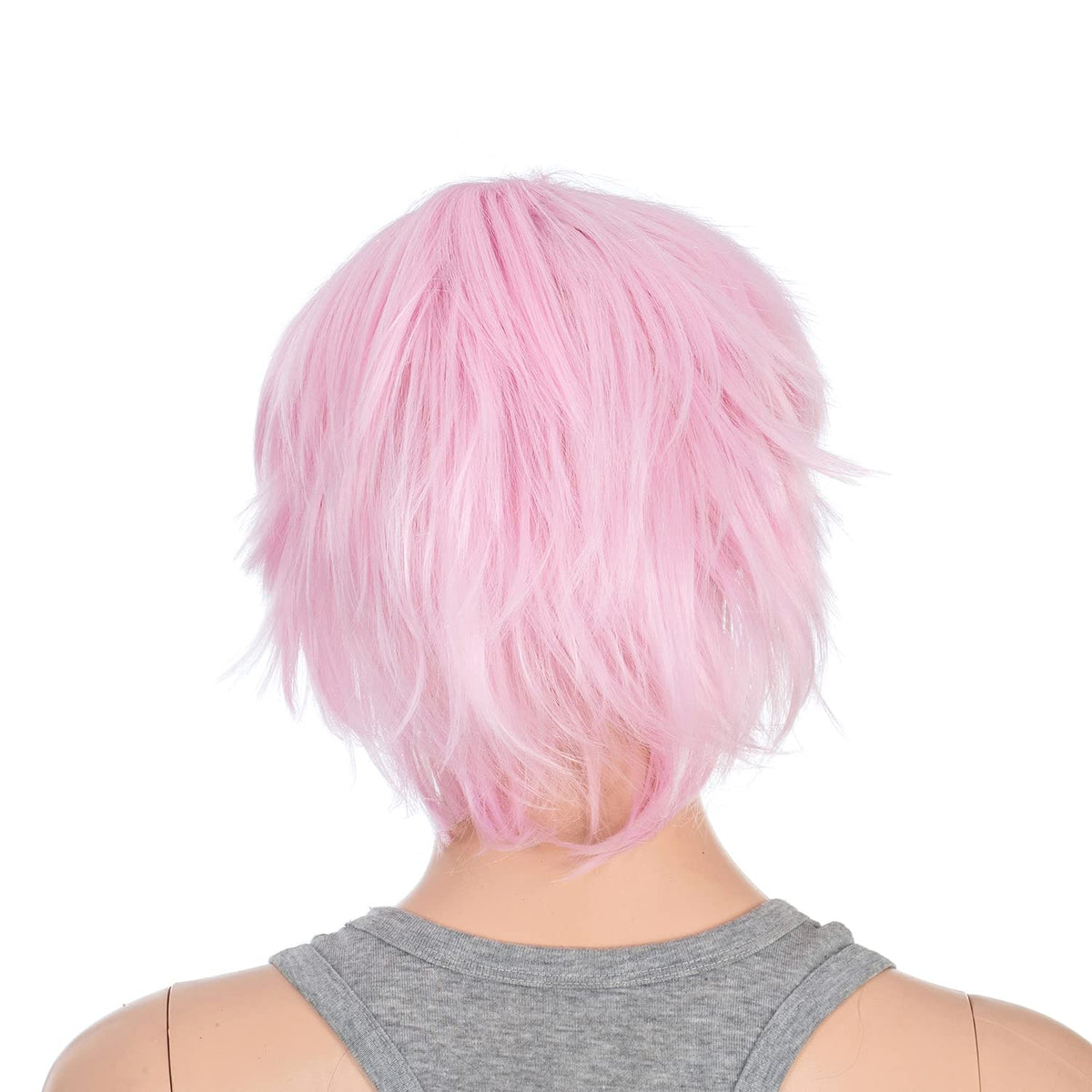 SWACC Unisex Fashion Spiky Layered Short Anime Cosplay Wig for Men and Women (1B-Off Black)