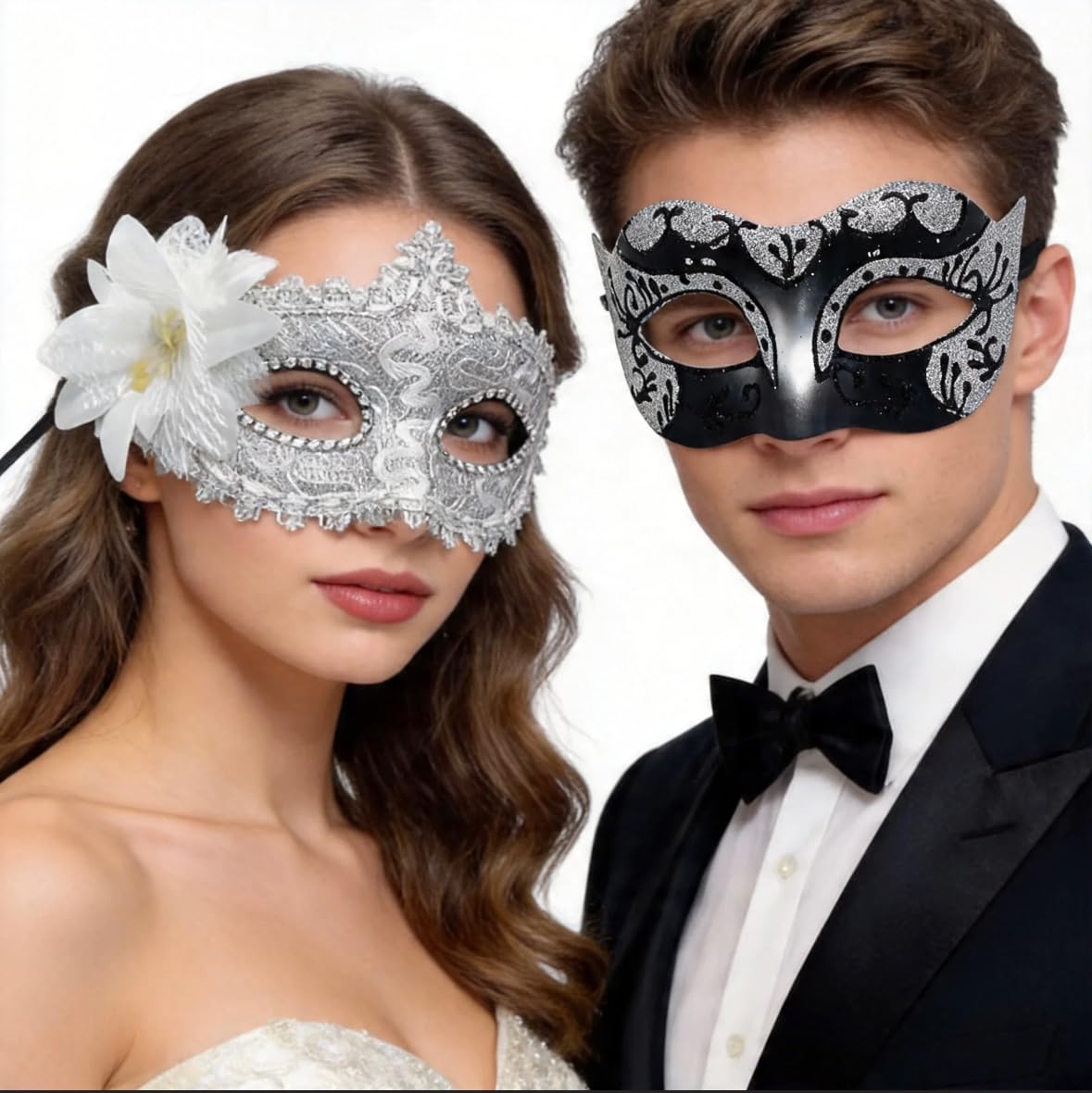 Masquerade Mask for Couples, Venetian Lace Masks for Women Men, Costume Mask for Party, Carnival