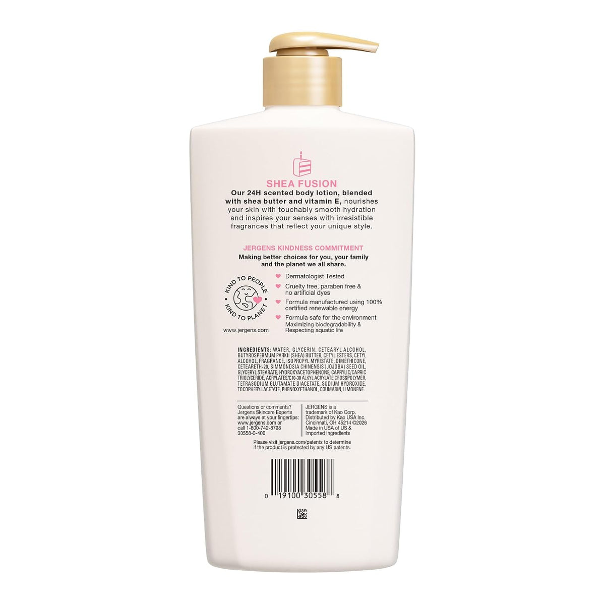 Jergens Shea Fusion Cherry Swirl Body Lotion, Dry Skin, 14 fl oz