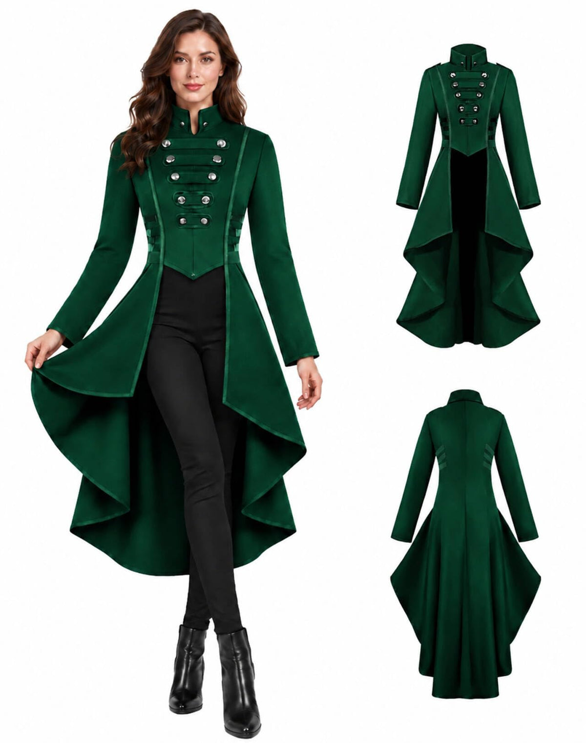 SIAEAMRG Renaissance/Pirate/Vampire/Halloween Costumes Women Jacket Coat