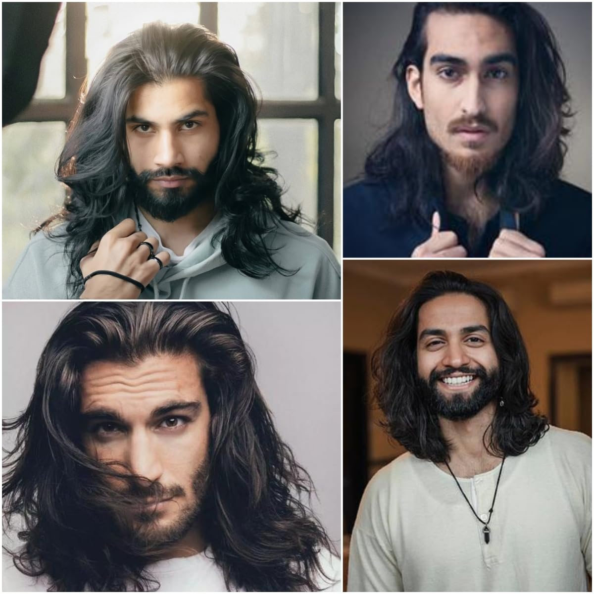 Mens Black Wig Long Curly Natural Hair Wig Layered Wavy for Daily Party Costume Cospaly Halloween