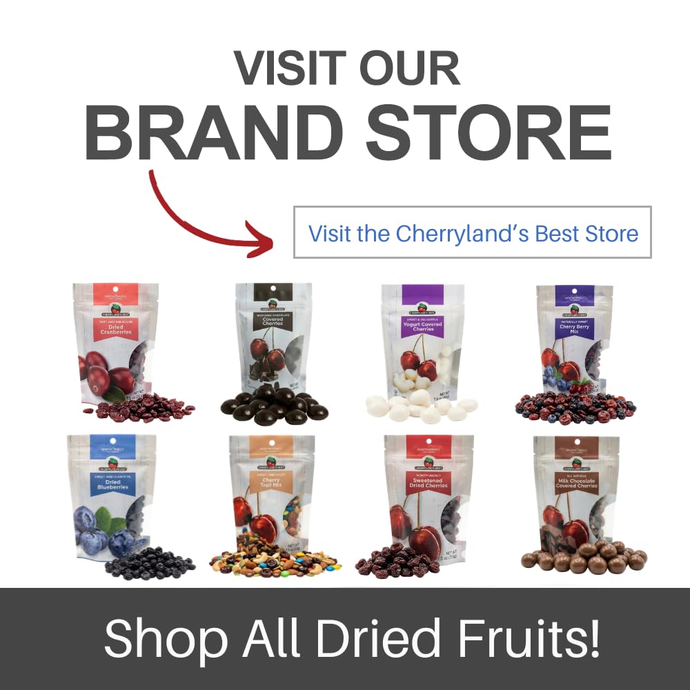 CHERRYLAND'S BEST Chocolate Covered Cherries, Milk Chocolate, Dark Chocolate and Yogurt Varieties, All Natural, Reasealable Bags (7.5oz, Yogurt Covered Cherries)