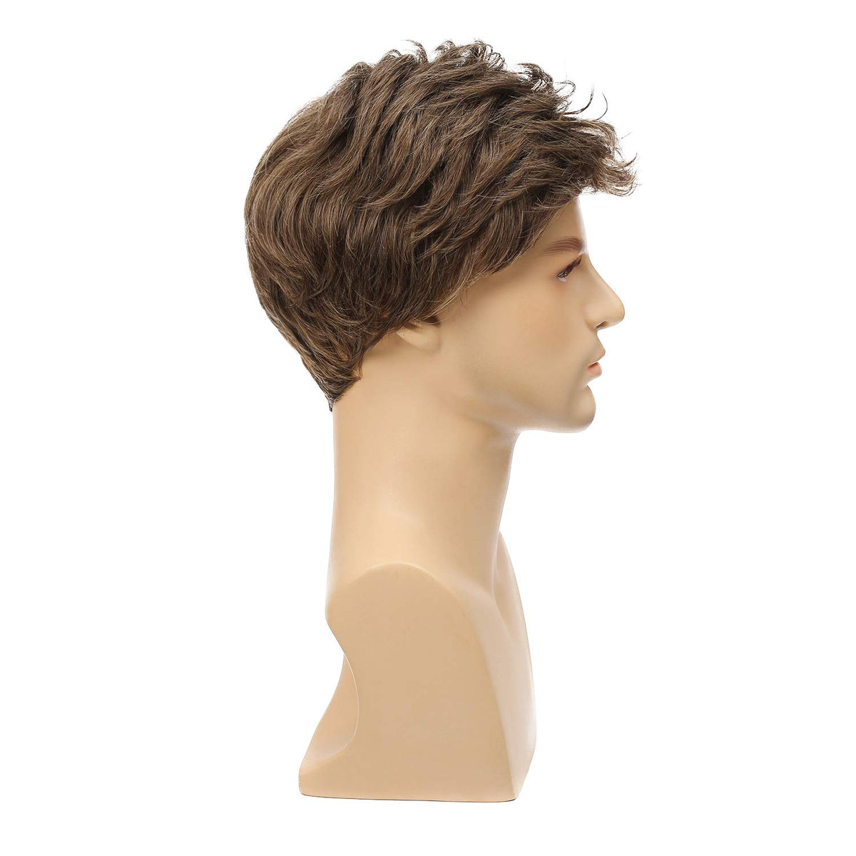Kaneles Mullet Wigs for Men 80s Costumes Fancy Party Accessory Cosplay Halloween Wig (Light Brown)
