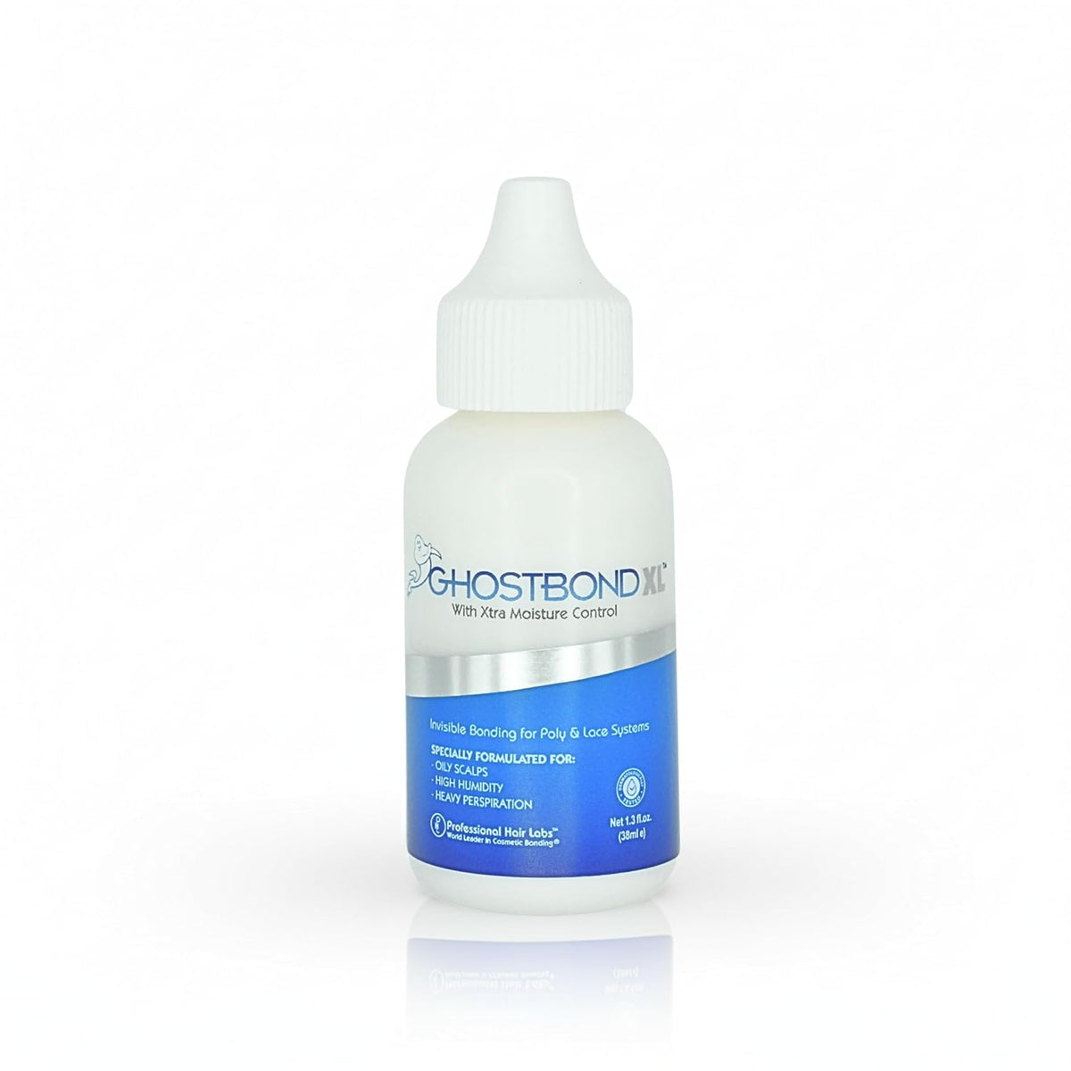 GHOSTBOND XL Hair Replacement Adhesive 1.3oz- Invisible Wig Bonding Glue: Water & Oil-Resistant, Non-Toxic, Light Hold for Secure and Natural-Looking Poly and Lace Hairpiece, Wigs & Toupee Systems