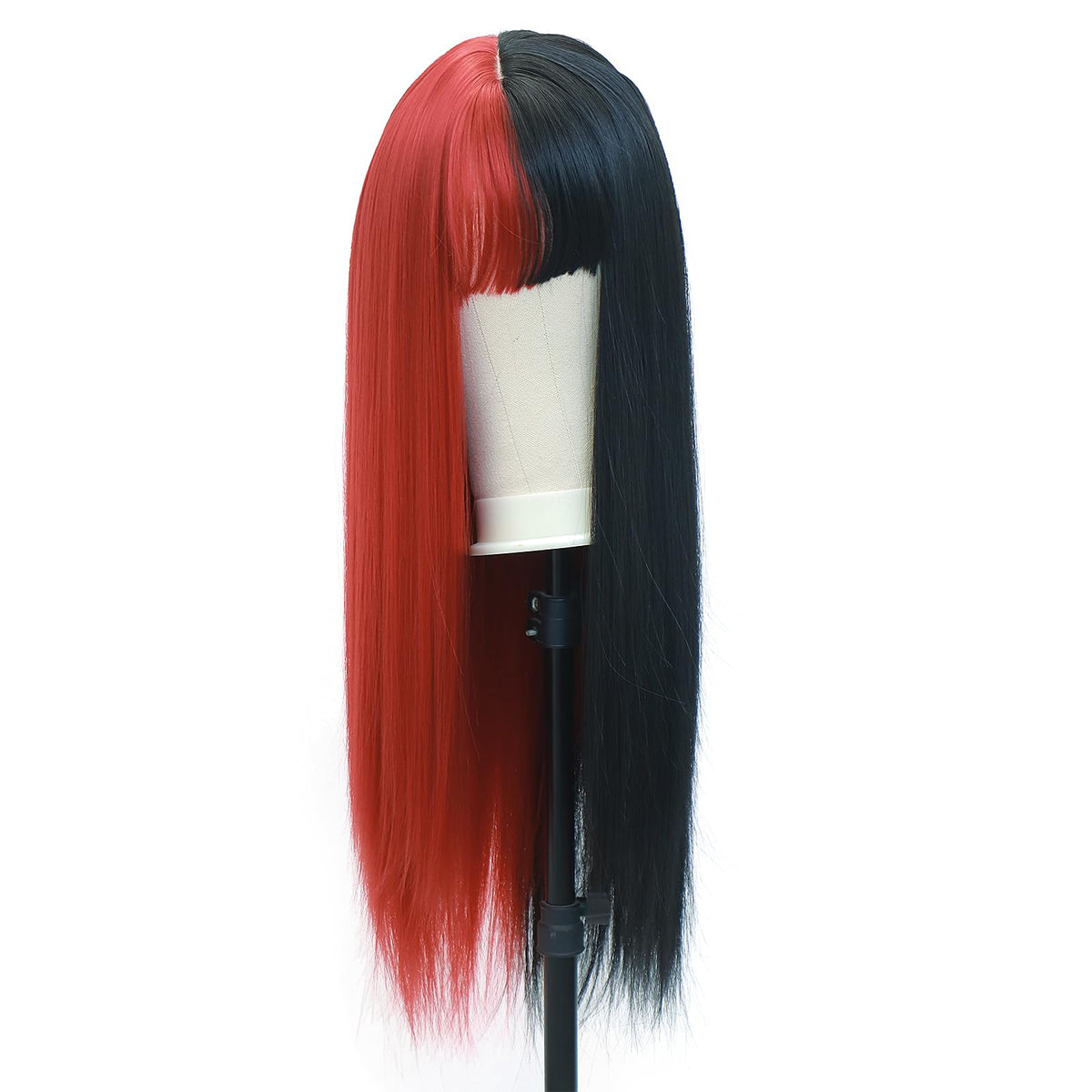 BEkjdiof Wig with Bangs Long Straight Gray Wigs for Women Halloween Wig