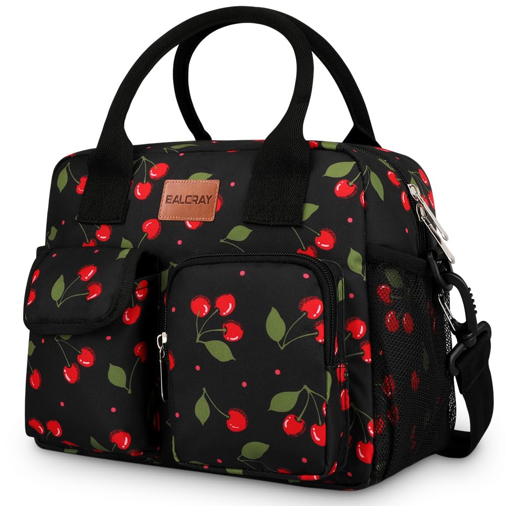 BALORAY Lunch Bag for Women Men Adult Lunch Box (Cherry), M