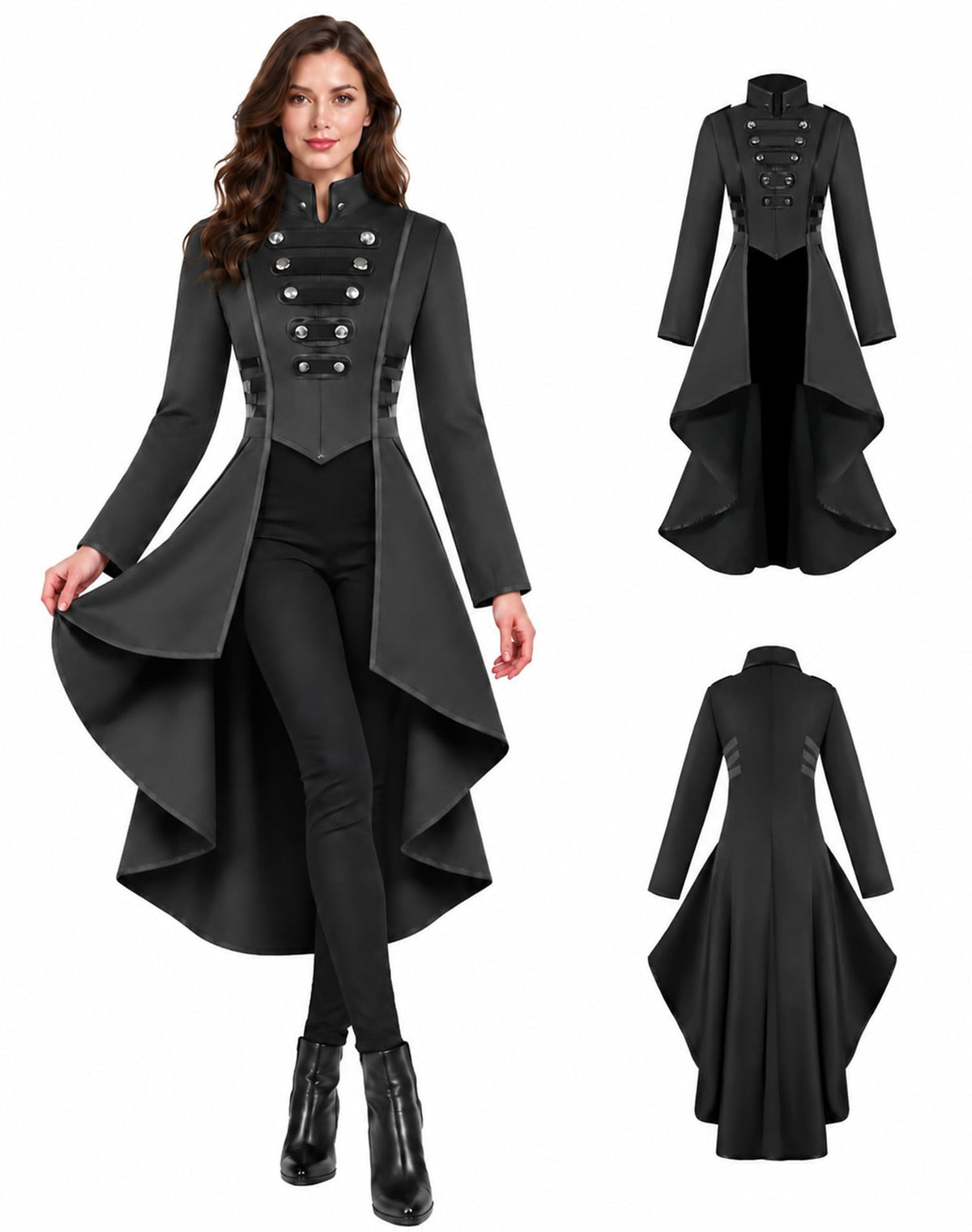 SIAEAMRG Renaissance/Pirate/Vampire/Halloween Costumes Women Jacket Coat