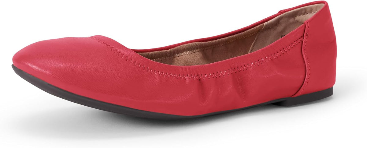 Amazon Essentials Women's Comfortable Round Toe Ballet Flats, Cushioned Memory Foam