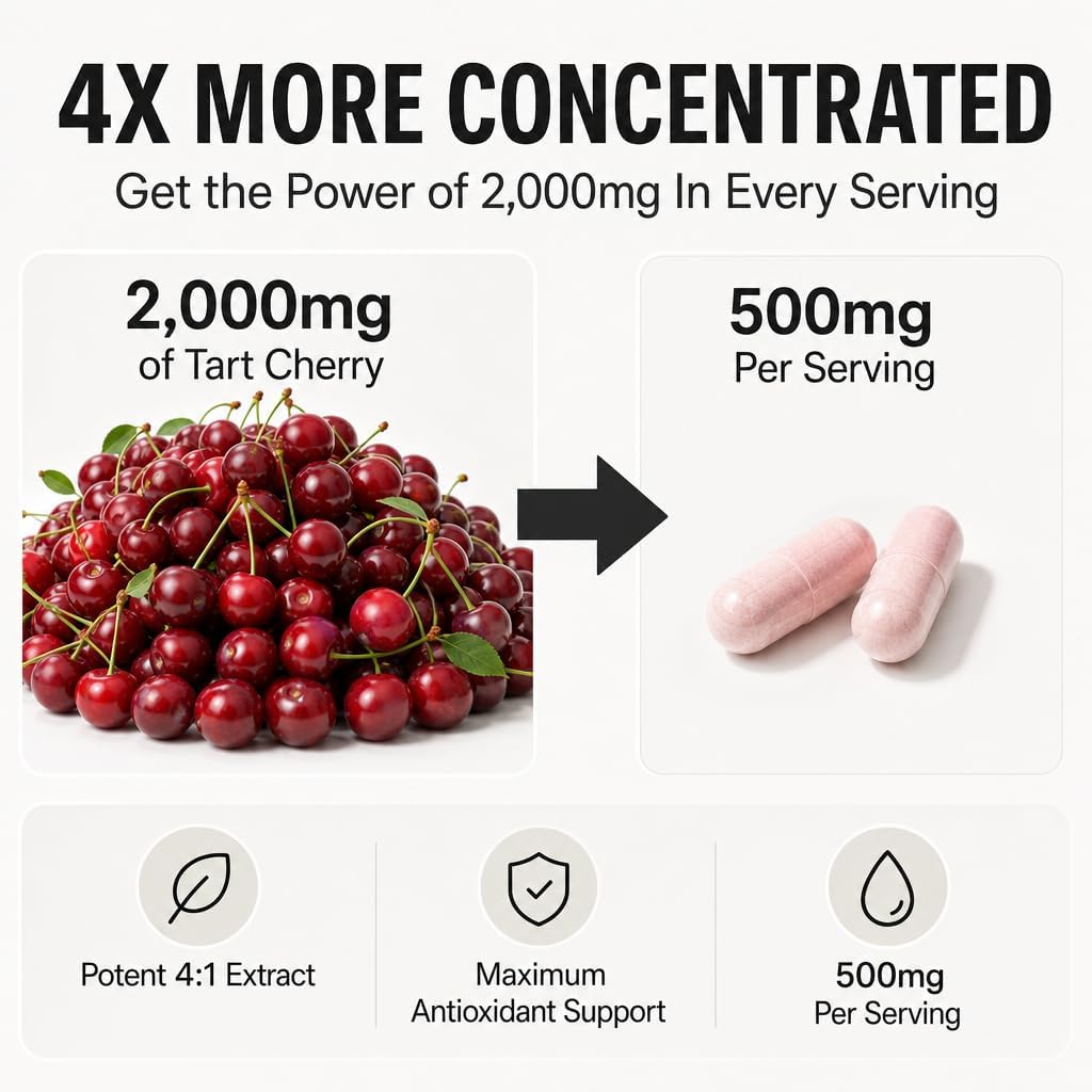 Tart Cherry Extract Supplement 2000 mg - Joint, Sleep Support