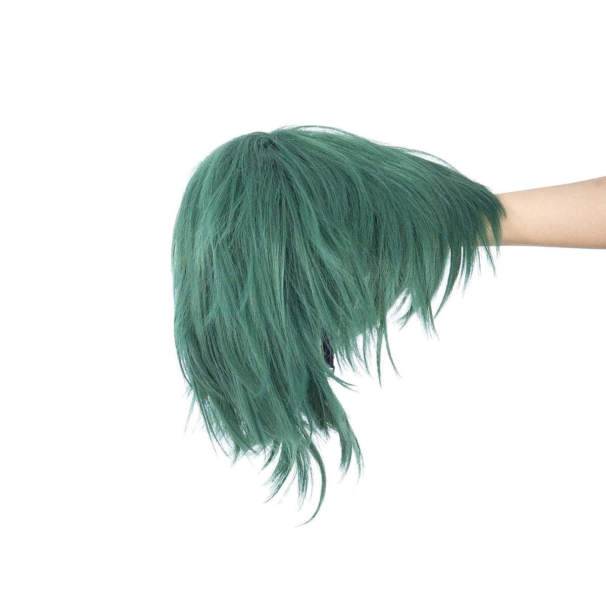 SWACC Unisex Fashion Spiky Layered Short Anime Cosplay Wig for Men and Women (1B-Off Black)