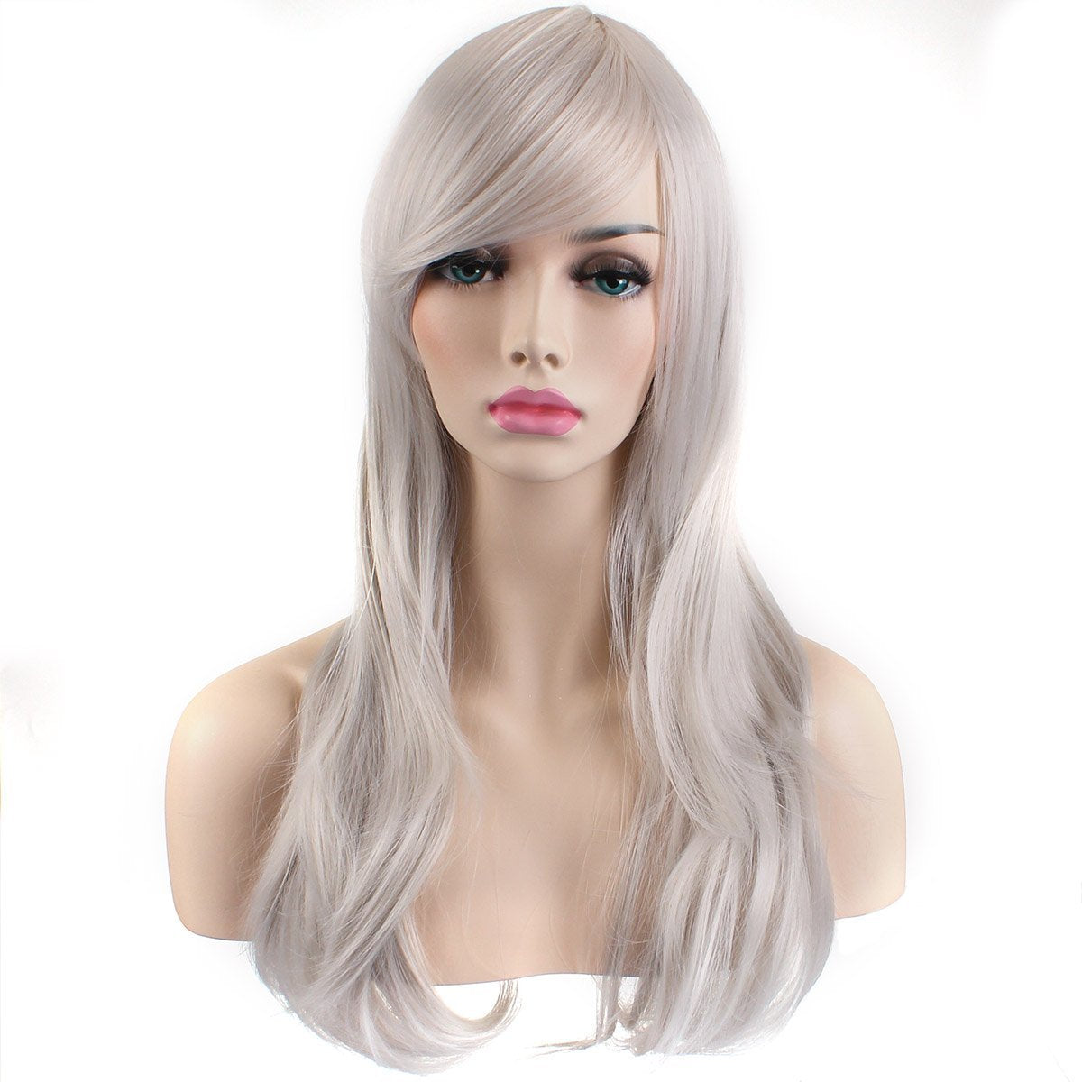 Akstore 28 inch Fashion Wigs Long Wavy Curly Hair Cosplay Wig & Wig Cap (Black)