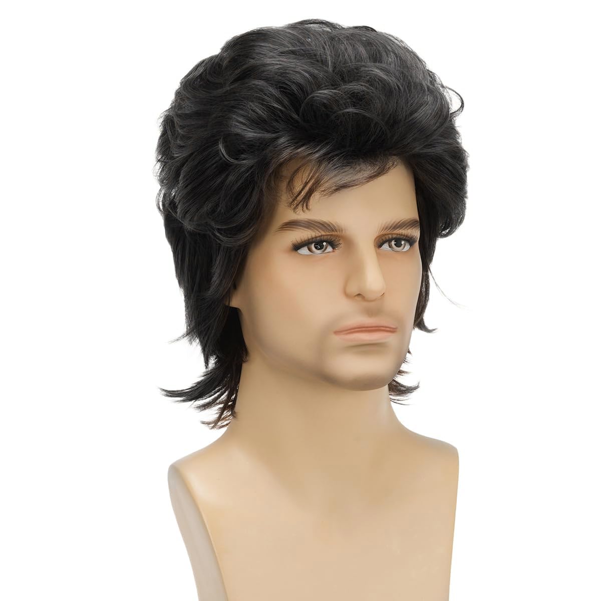 Mullet Wig Blonde 80s Men Wig,Punk Rocker Hair Party Daily Halloween Costumes Long Wigs