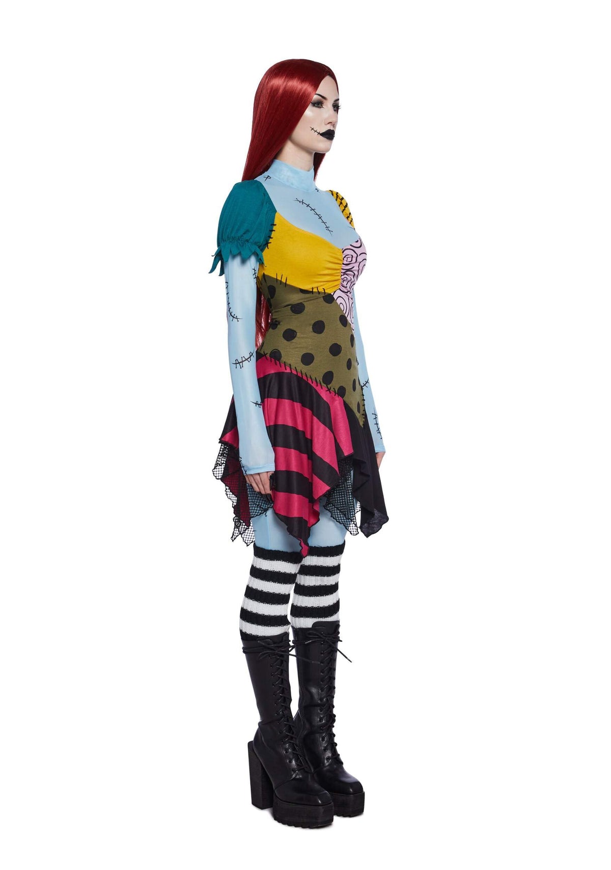 Dolls Kill Nightmare Sally Rag Doll Costume – Halloween Colorblock Outfit by Trickz N' Treatz