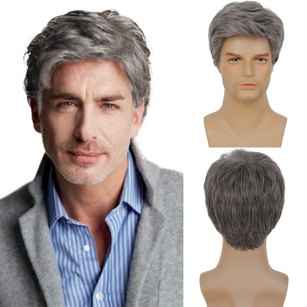 Kaneles Mullet Wigs for Men 80s Costumes Fancy Party Accessory Cosplay Halloween Wig (Light Brown)