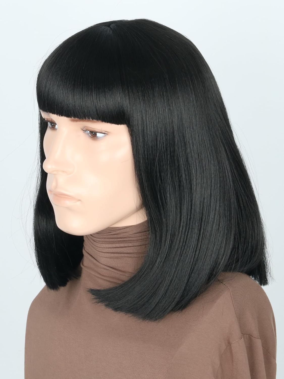 Men's Black Brown Wig Wavy Mid Length Hair Halloween Cosplay Costume Wig