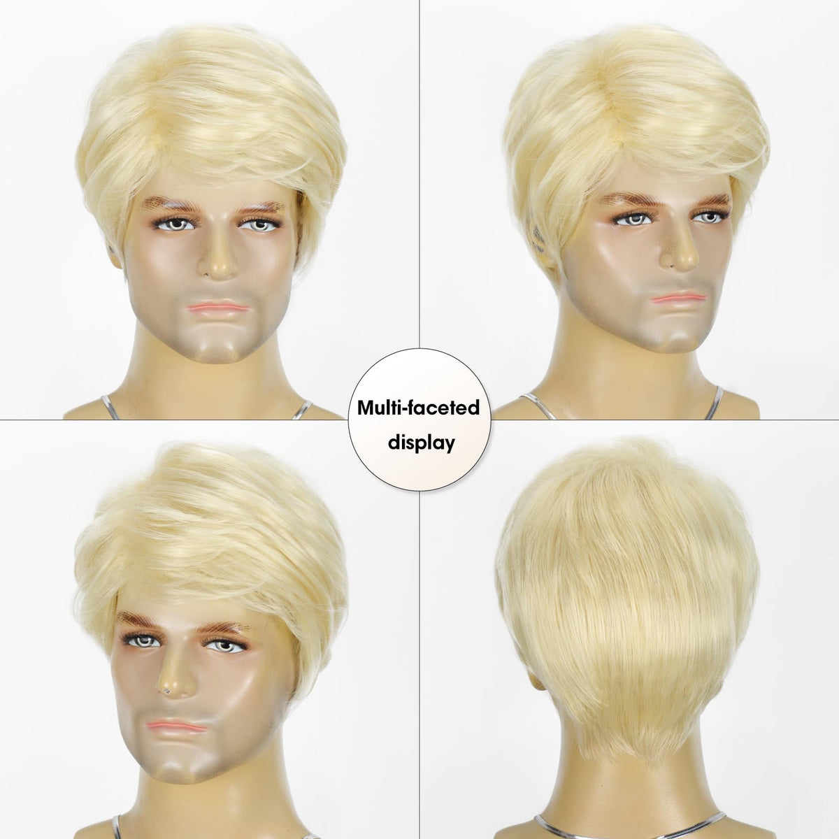 YYHR 80s Brown Wigs for Mens Mullet Rocker Costume Long Synthetic Hair Wig