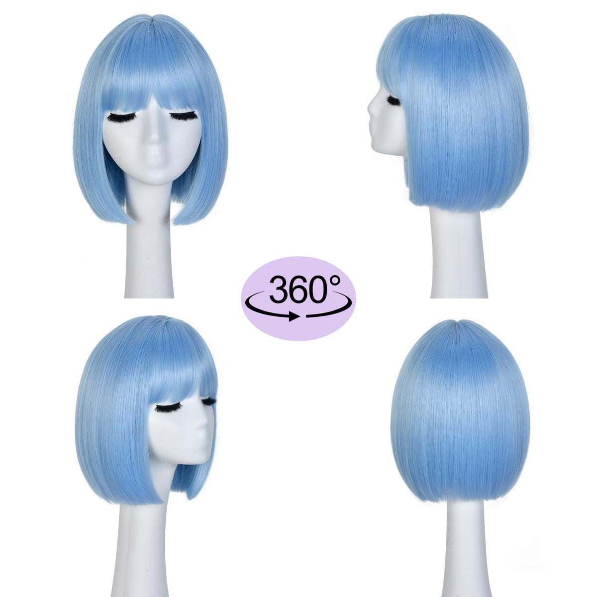 Hightlight Brown Bob Wig With Bangs Short Bob Wigs for Women Girl
