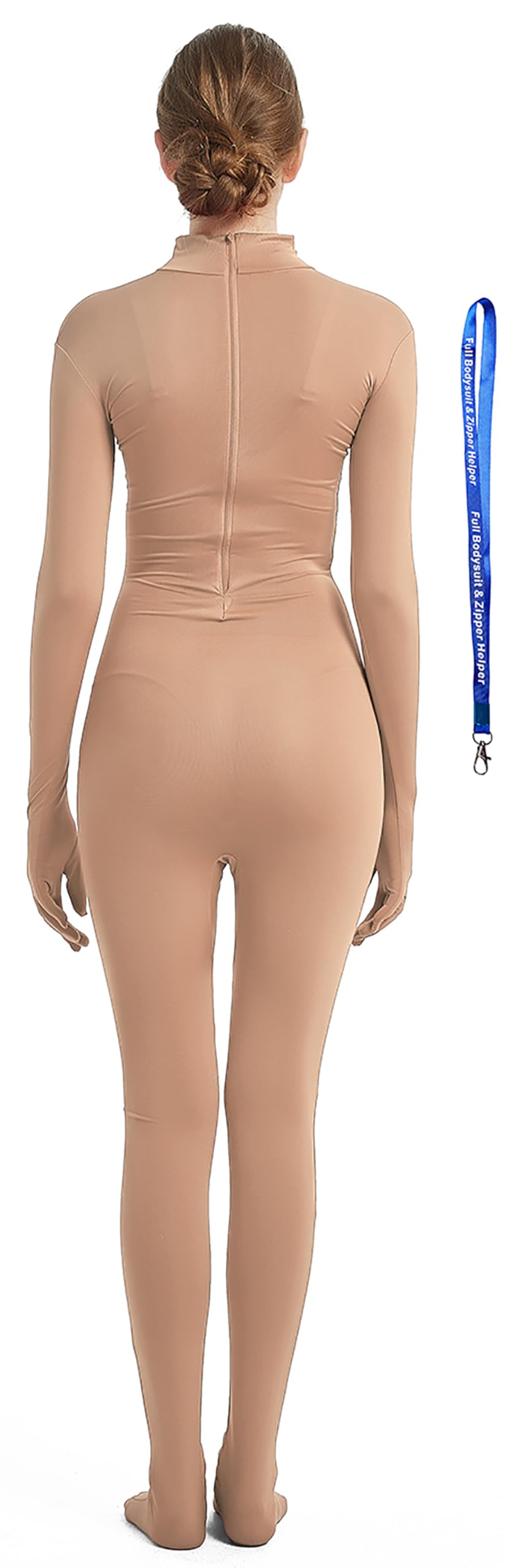 Womens Full Bodysuit Without Hood Include Zipper Helper Stretchy Zentai Suit Halloween Costume Cosplay Outfit