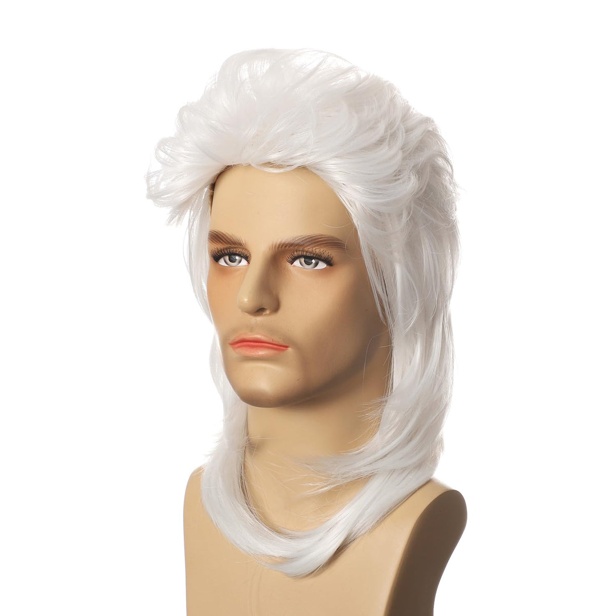 Mullet Wig Blonde 80s Men Wig,Punk Rocker Hair Party Daily Halloween Costumes Long Wigs