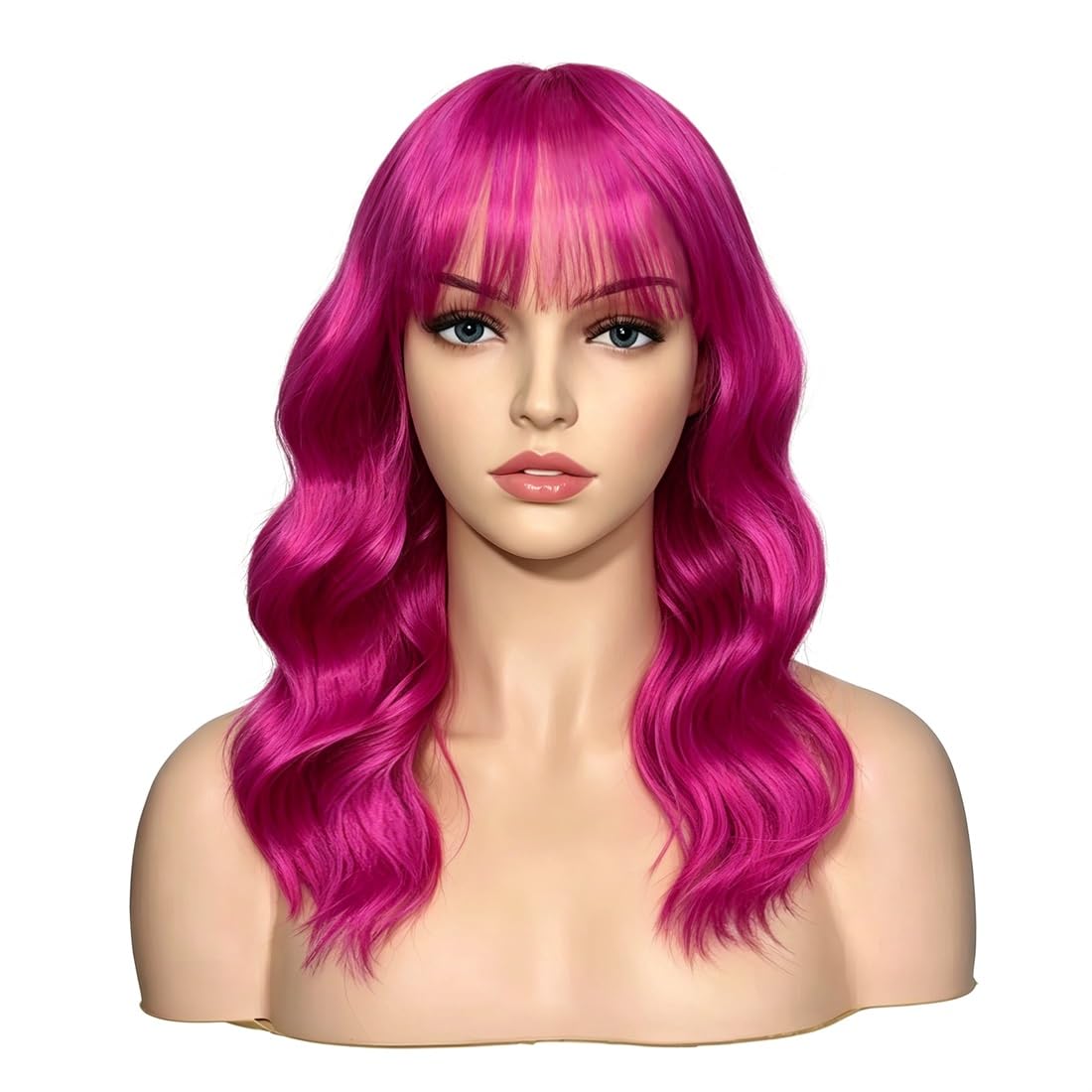 Sweetie Royal Blue Bob Wig Bangs – Wavy Synthetic Shoulder Length