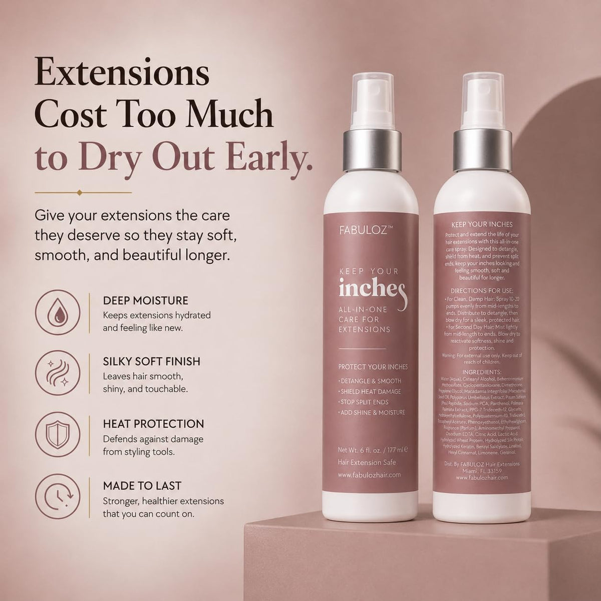 Hair Extension & Wig Leave-In Conditioner Spray, Keep Your Inches