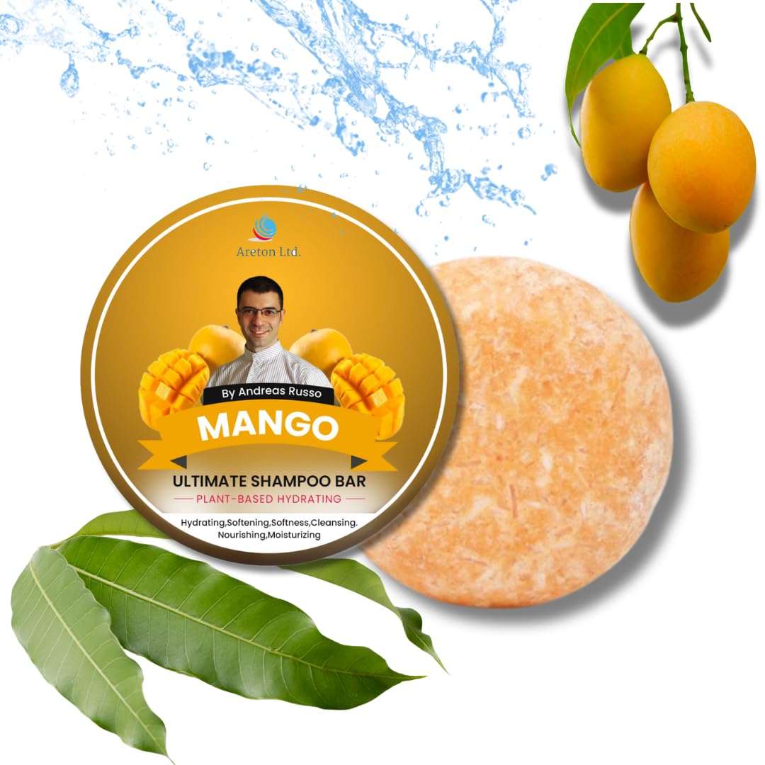 Areton HandMade Shampoo Bar – Natural Shampoo Bar and conditioner For Dry Hair, Hair Nourishment, Prevents Spilt Ends With Plant Based Hydrating SLS Free Shampoo Bar (Cherry)