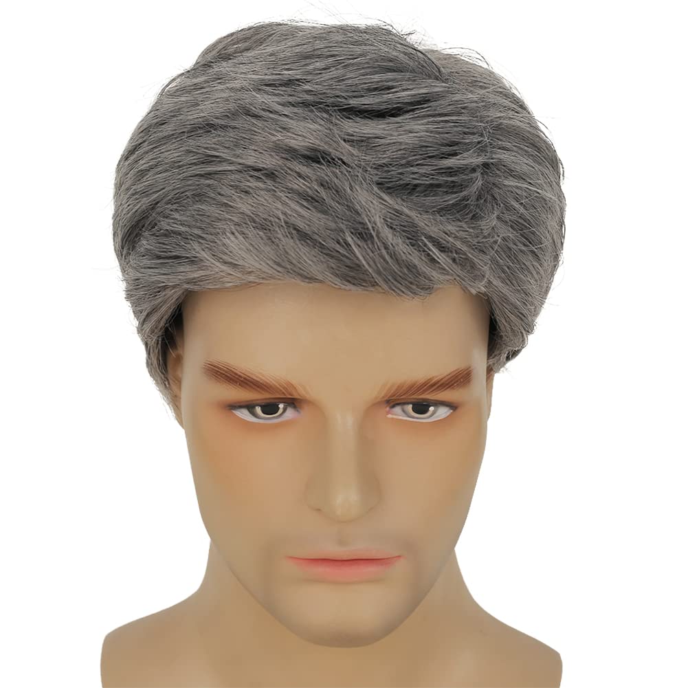 Kaneles Mullet Wigs for Men 80s Costumes Fancy Party Accessory Cosplay Halloween Wig (Light Brown)