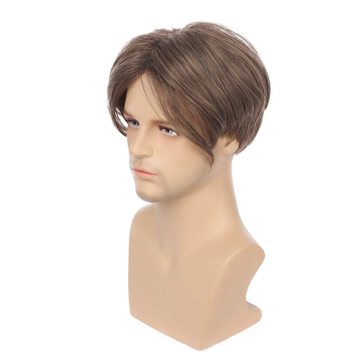 Kaneles Mullet Wigs for Men 80s Costumes Fancy Party Accessory Cosplay Halloween Wig (Light Brown)