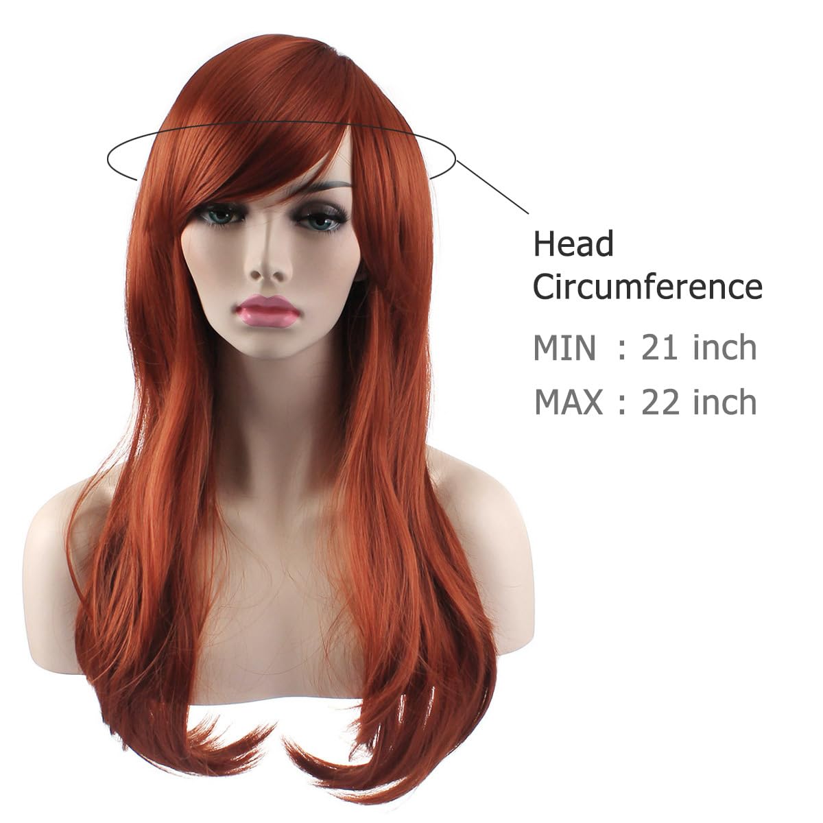 Akstore 28 inch Fashion Wigs Long Wavy Curly Hair Cosplay Wig & Wig Cap (Black)