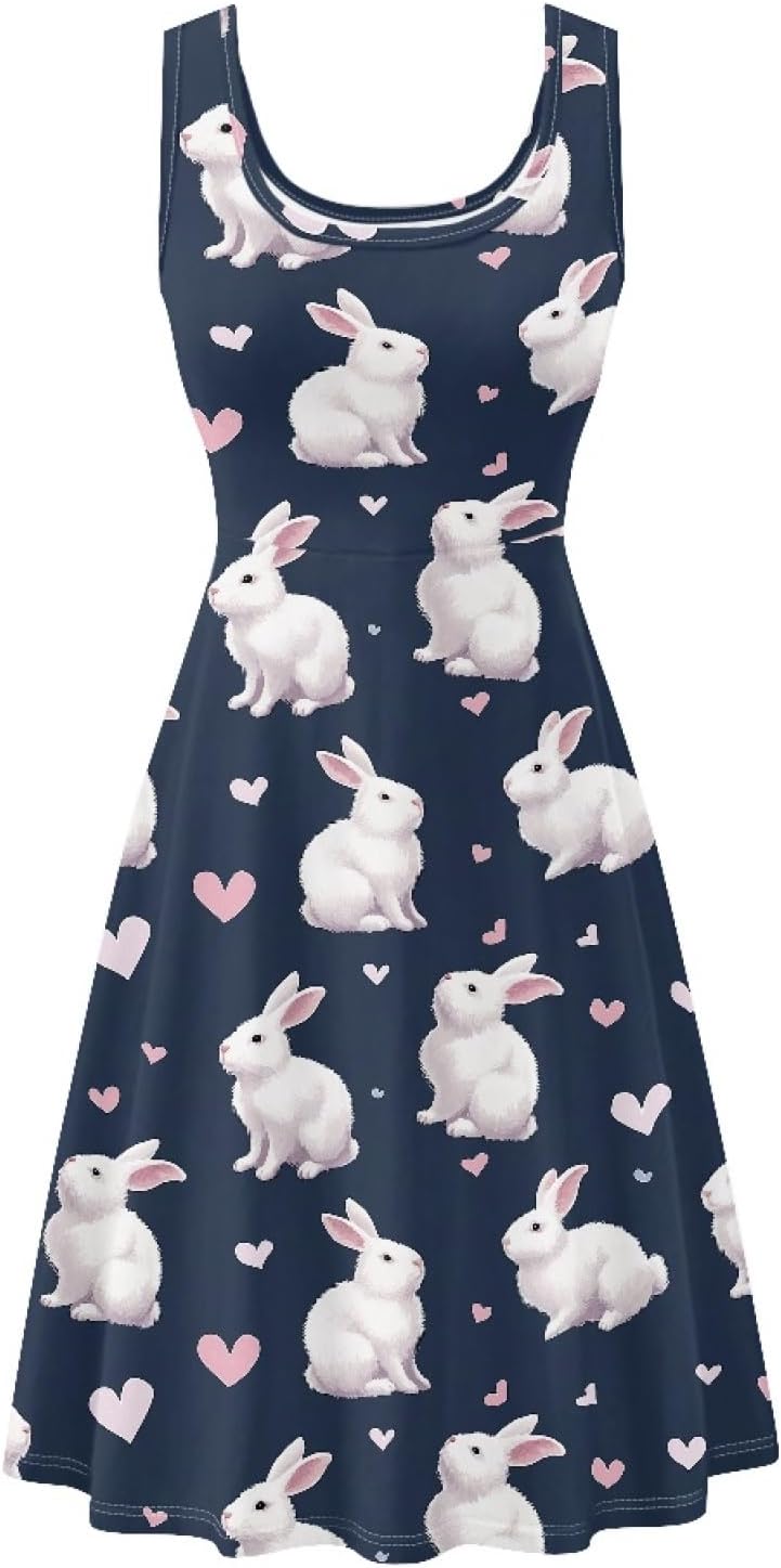 KiuLoam Women's Casual Sleeveless A-Line Dresses Tank Top Sundresses Dress with Pockets XS - 4XL