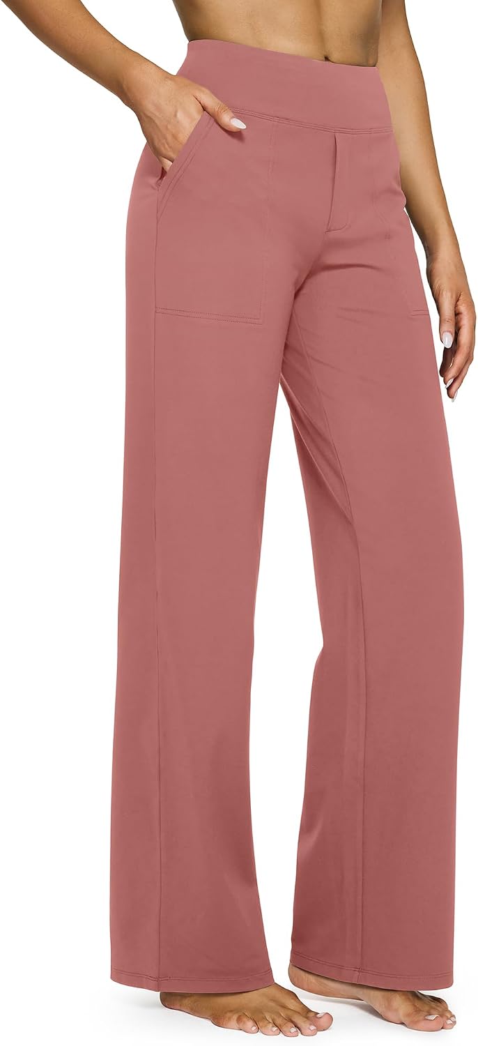 G4Free Yoga Pants for Women Wide Leg Pants with Pockets High Waisted
