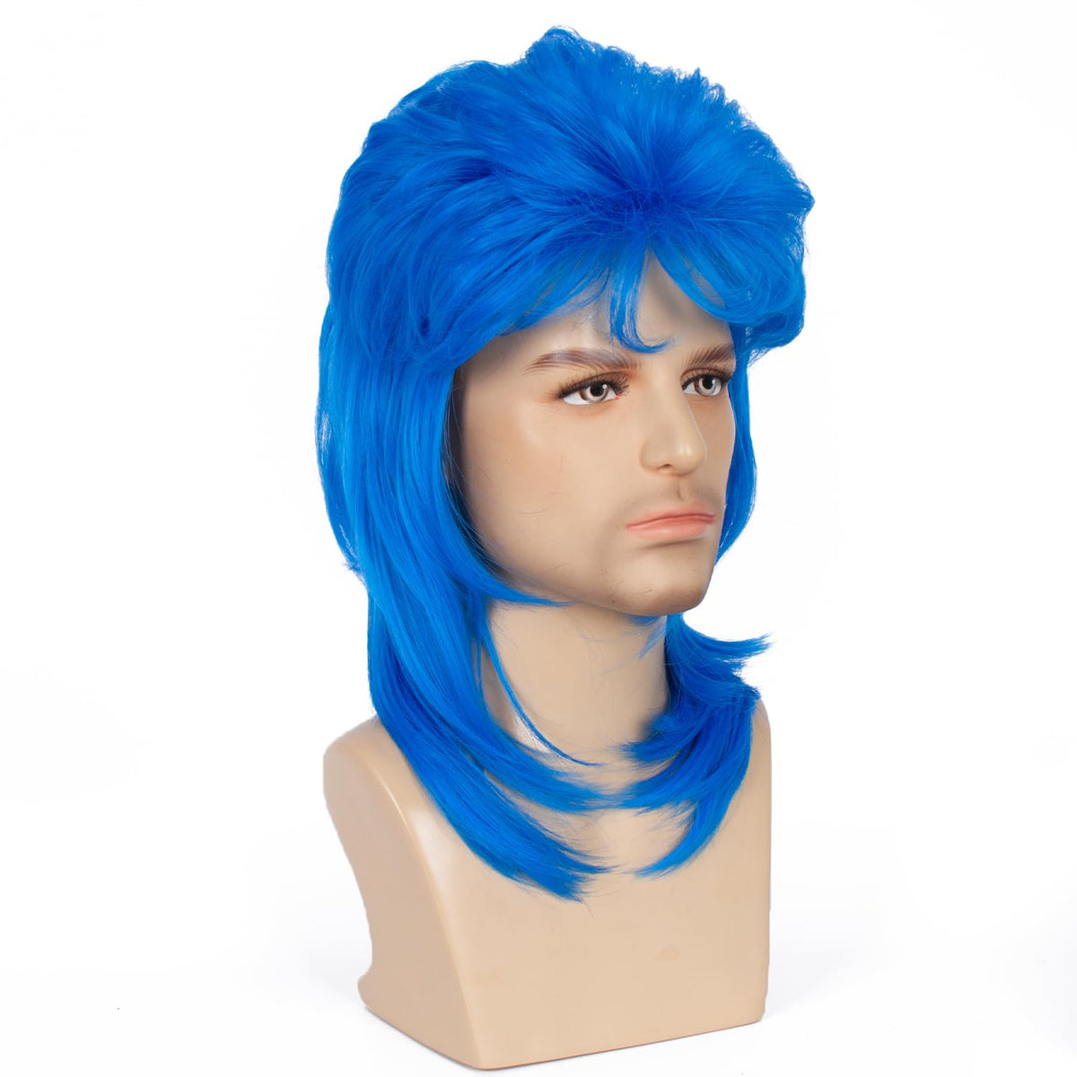 Mullet Wig Blonde 80s Men Wig,Punk Rocker Hair Party Daily Halloween Costumes Long Wigs