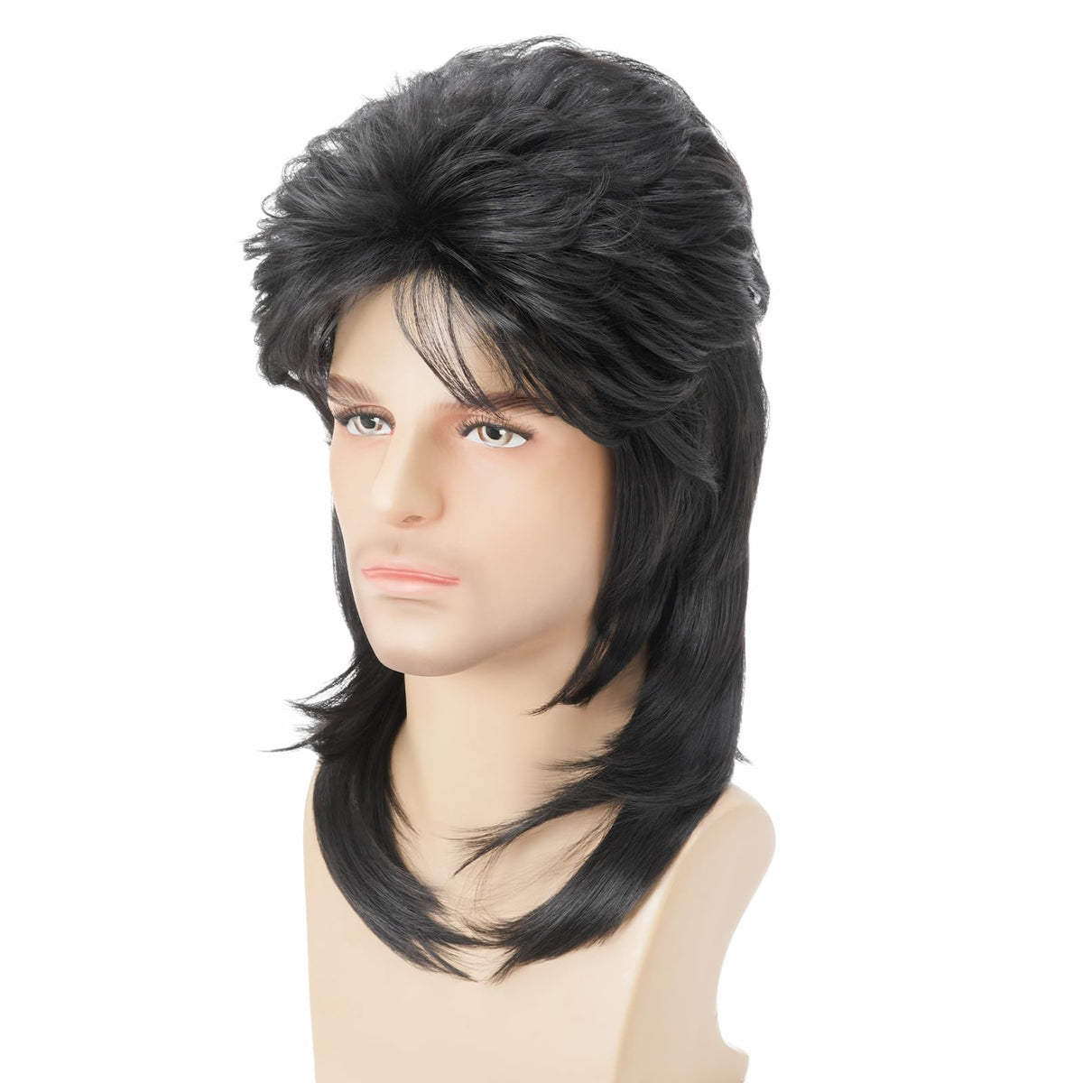 Mullet Wig Blonde 80s Men Wig,Punk Rocker Hair Party Daily Halloween Costumes Long Wigs