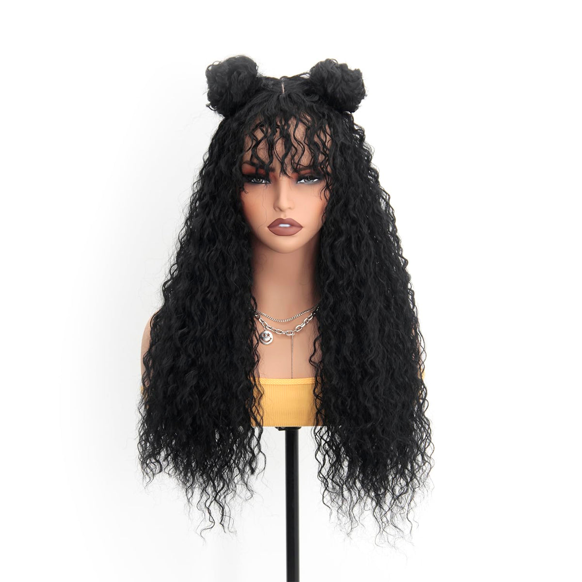 BEkjdiof Wig with Bangs Long Straight Gray Wigs for Women Halloween Wig