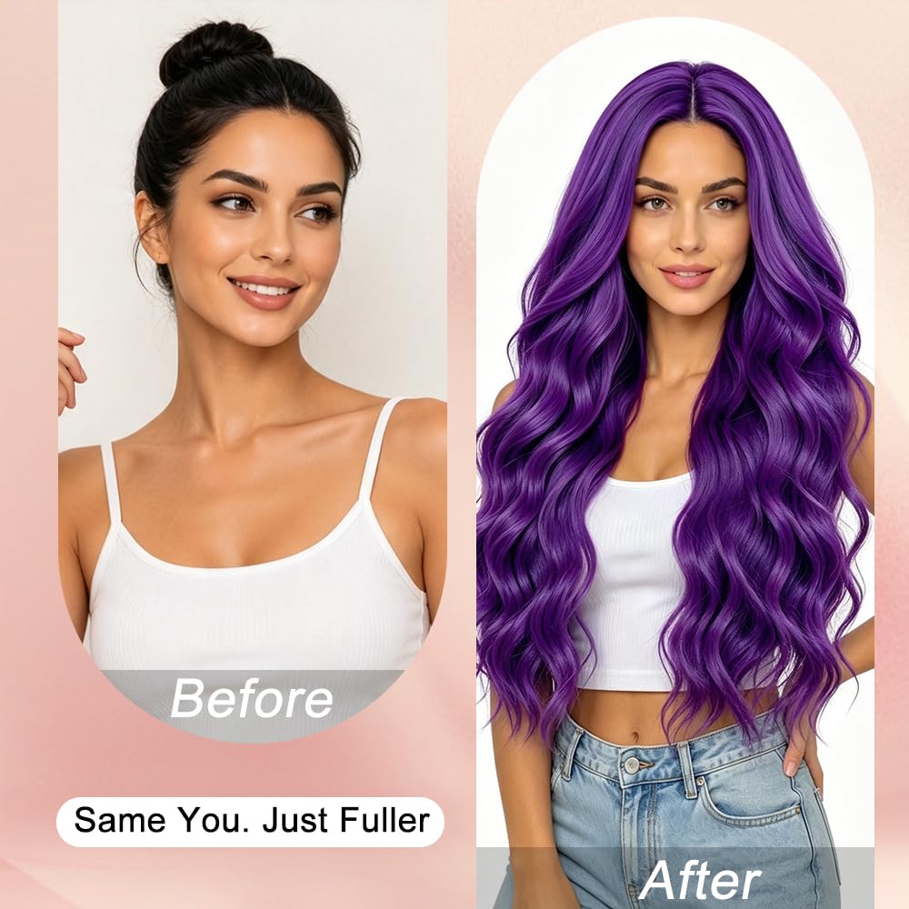 HMHIFI Blonde Wig for Women,26 Inch Long Wavy Curly Middle Part Hair