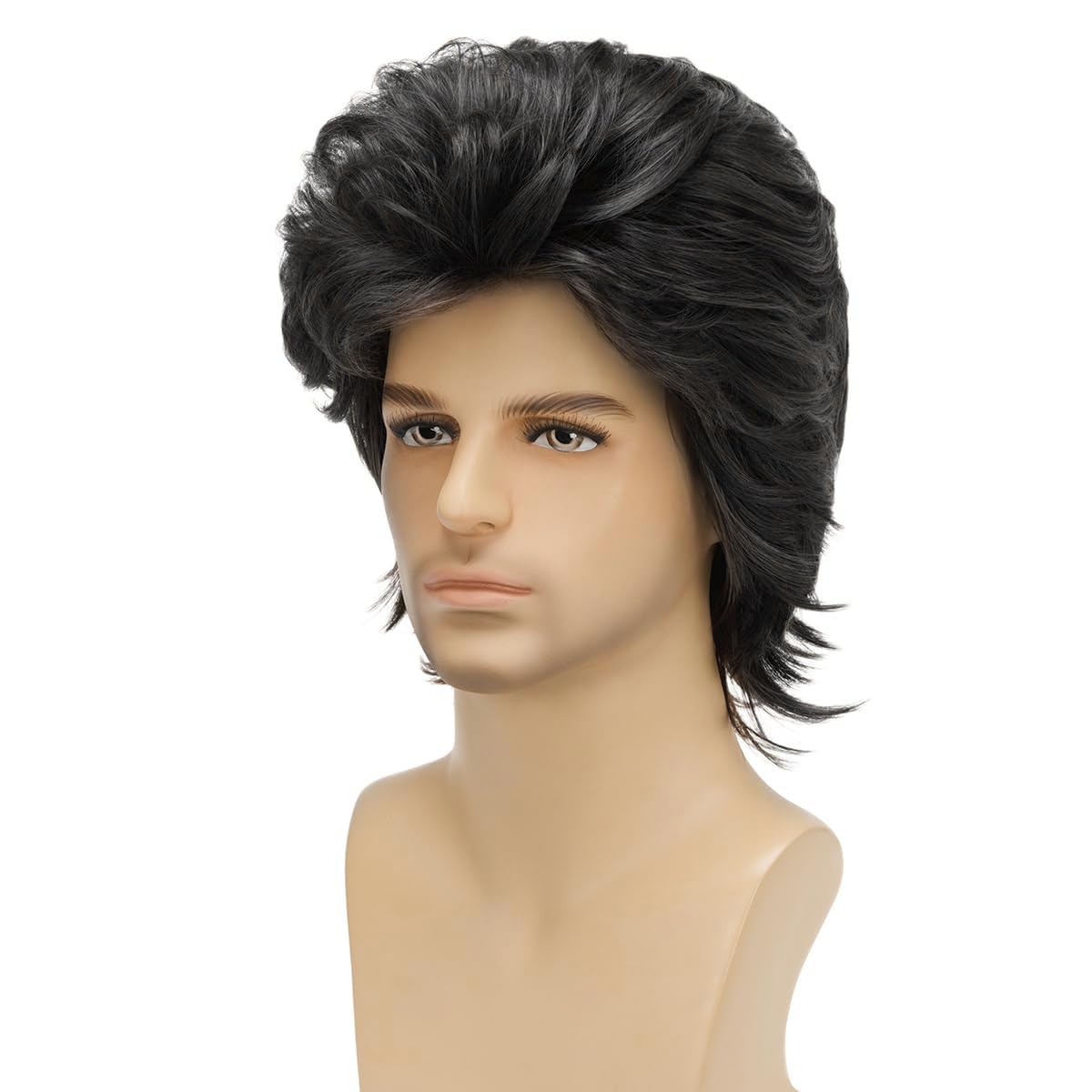 Mullet Wig Blonde 80s Men Wig,Punk Rocker Hair Party Daily Halloween Costumes Long Wigs