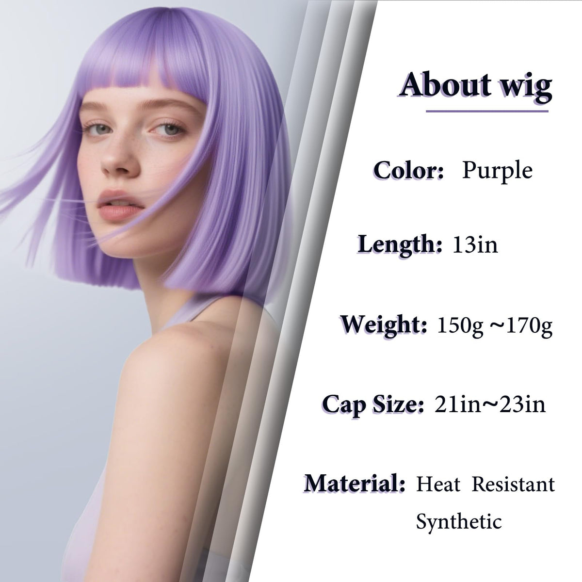 Black Bob Wig with Bangs Short Black Straight Wig for Women