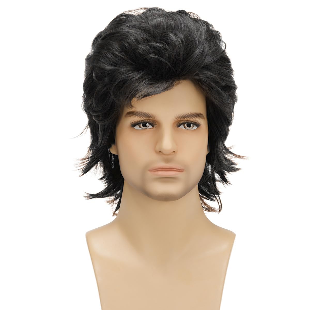 Mullet Wig Blonde 80s Men Wig,Punk Rocker Hair Party Daily Halloween Costumes Long Wigs