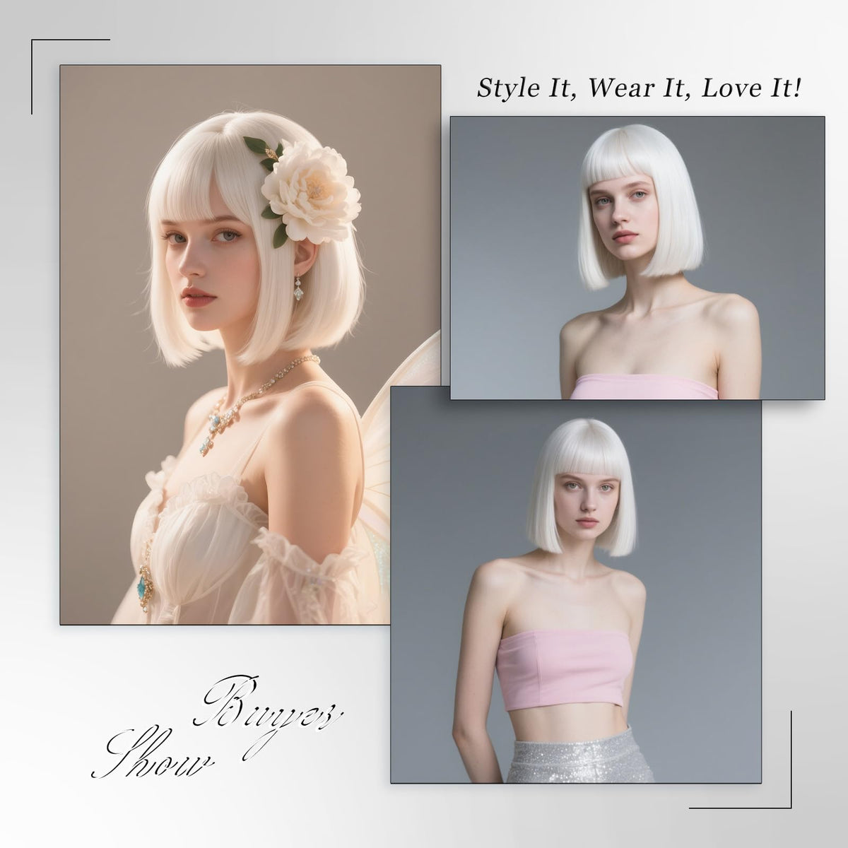 Black Bob Wig with Bangs Short Black Straight Wig for Women