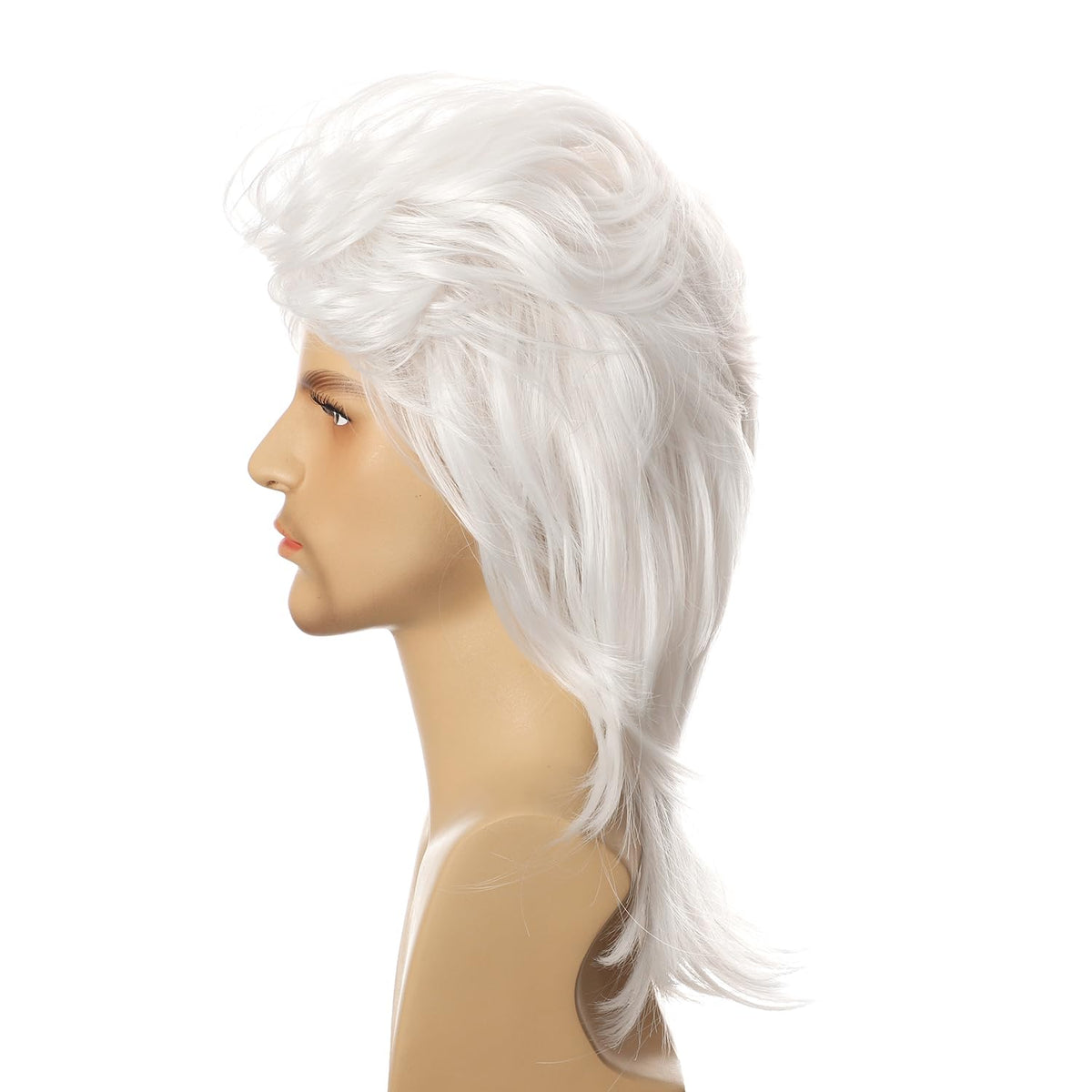 Mullet Wig Blonde 80s Men Wig,Punk Rocker Hair Party Daily Halloween Costumes Long Wigs
