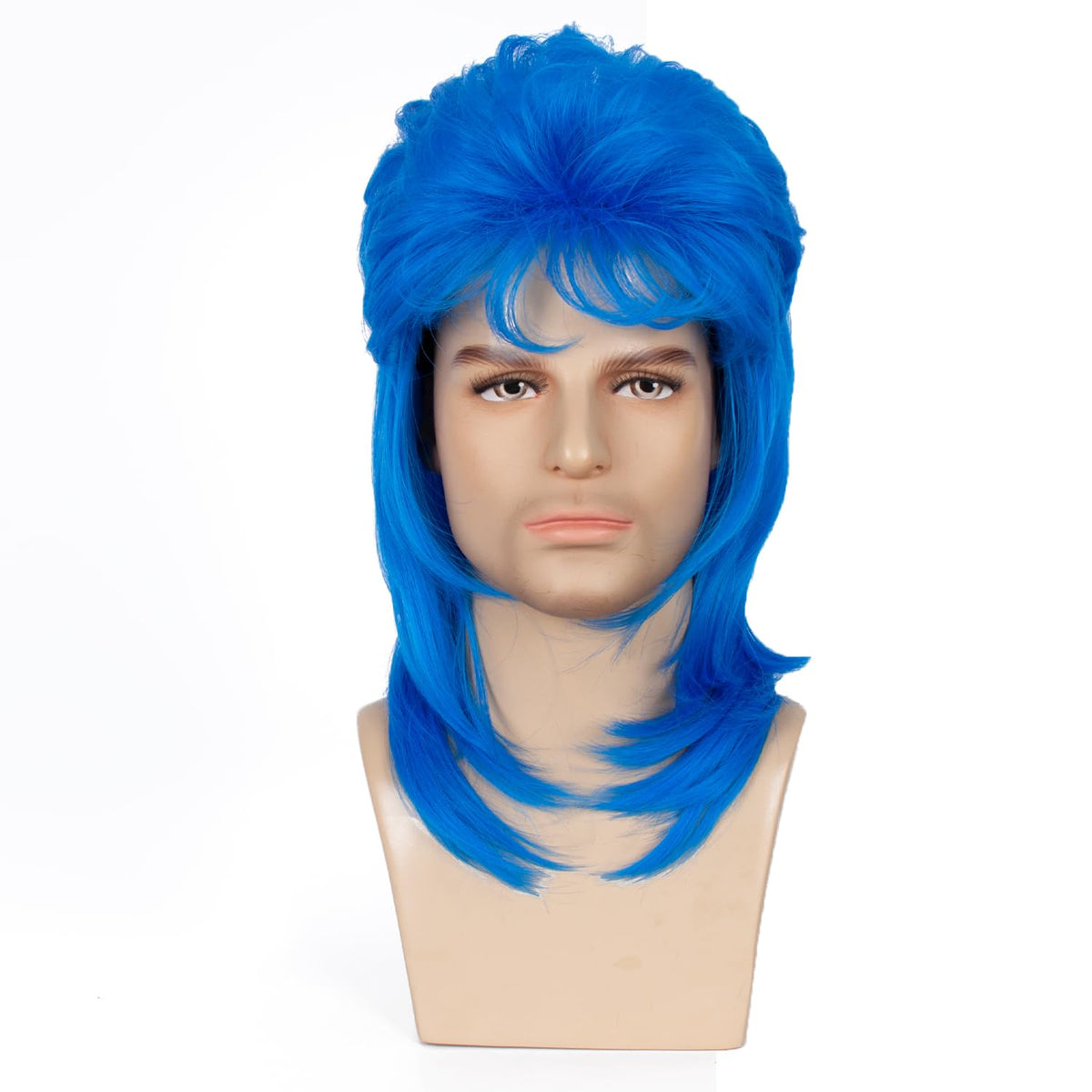 Mullet Wig Blonde 80s Men Wig,Punk Rocker Hair Party Daily Halloween Costumes Long Wigs
