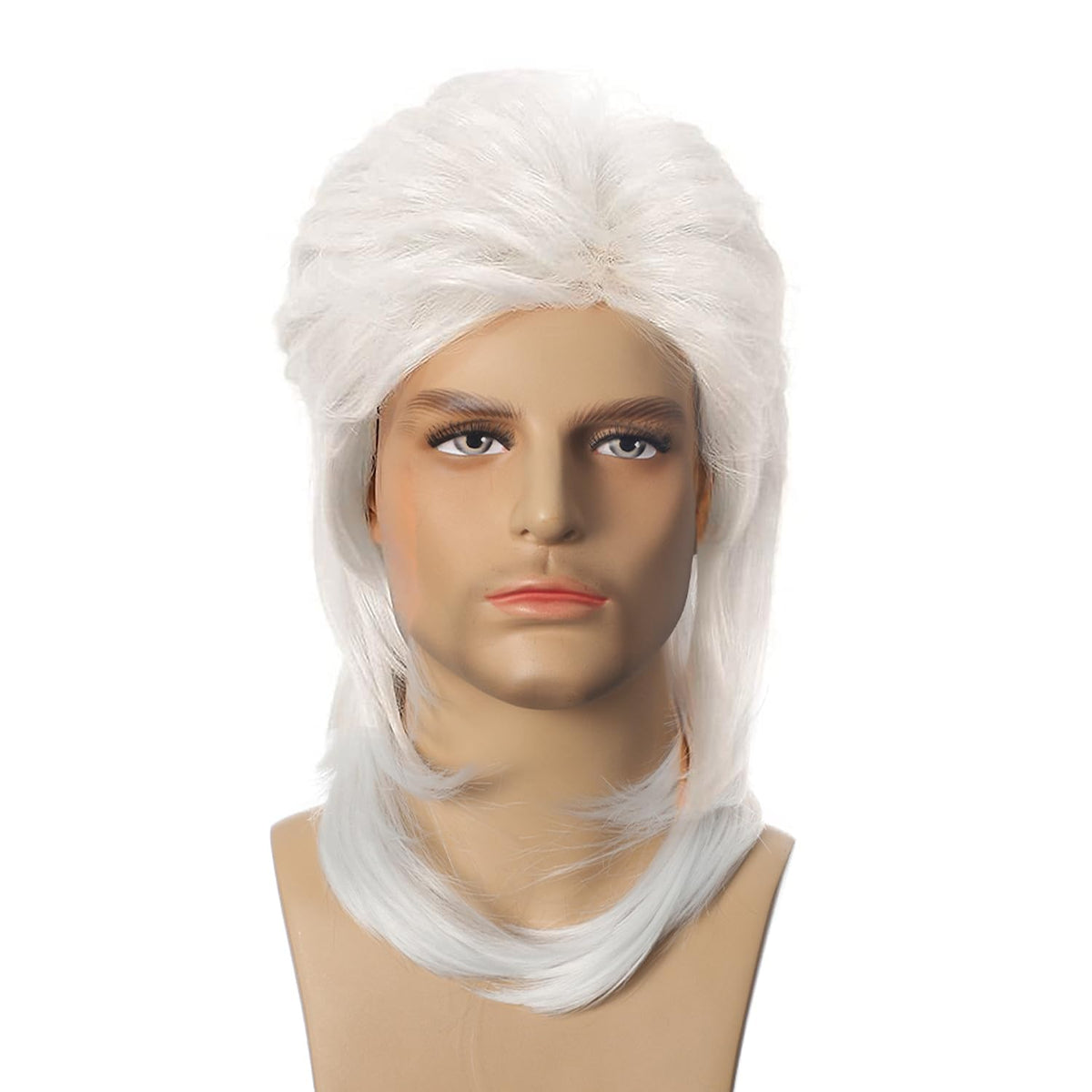 Mullet Wig Blonde 80s Men Wig,Punk Rocker Hair Party Daily Halloween Costumes Long Wigs