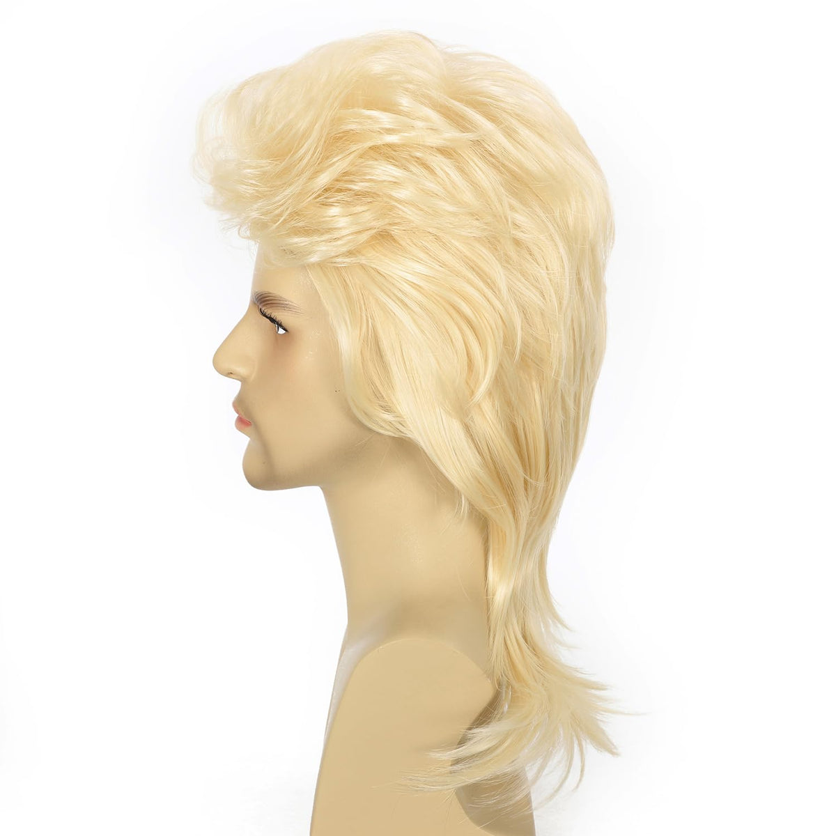 Mullet Wig Blonde 80s Men Wig,Punk Rocker Hair Party Daily Halloween Costumes Long Wigs
