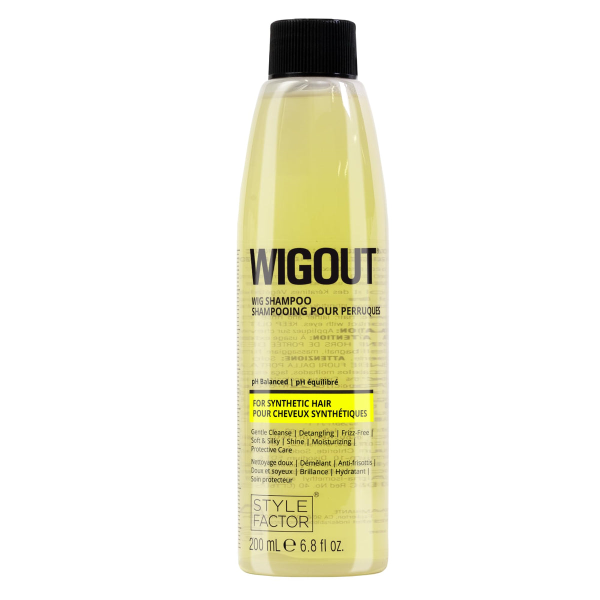 Style Factor WIGOUT Wig Shampoo for Human Hair - pH Balanced Moisturizing & Gentle Cleanse, Protective Care, Detangling, Frizz Free, Soft and Silky Shine Contains Vegan Keratin, 6.8 Fl Oz