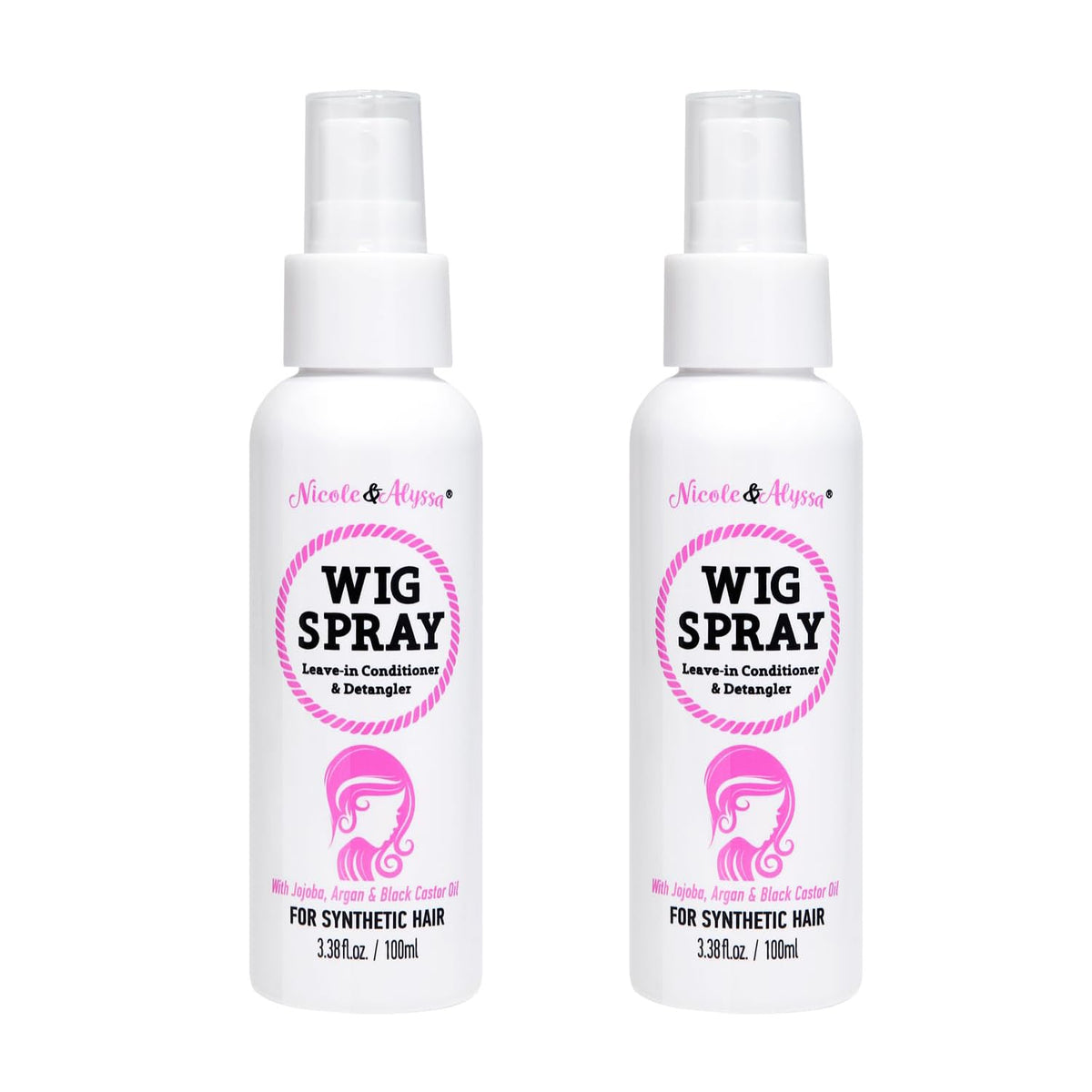 Nicole & Alyssa - Wig Spray For Synthetic Hair 8oz - Leave-in Conditioner, Detangler, Moisturizer