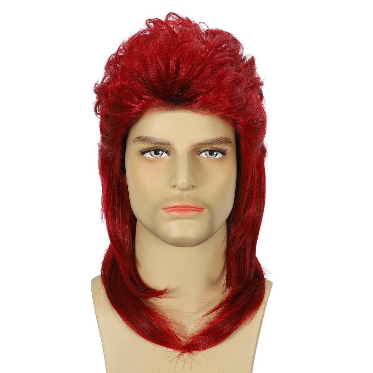 Mullet Wig Blonde 80s Men Wig,Punk Rocker Hair Party Daily Halloween Costumes Long Wigs